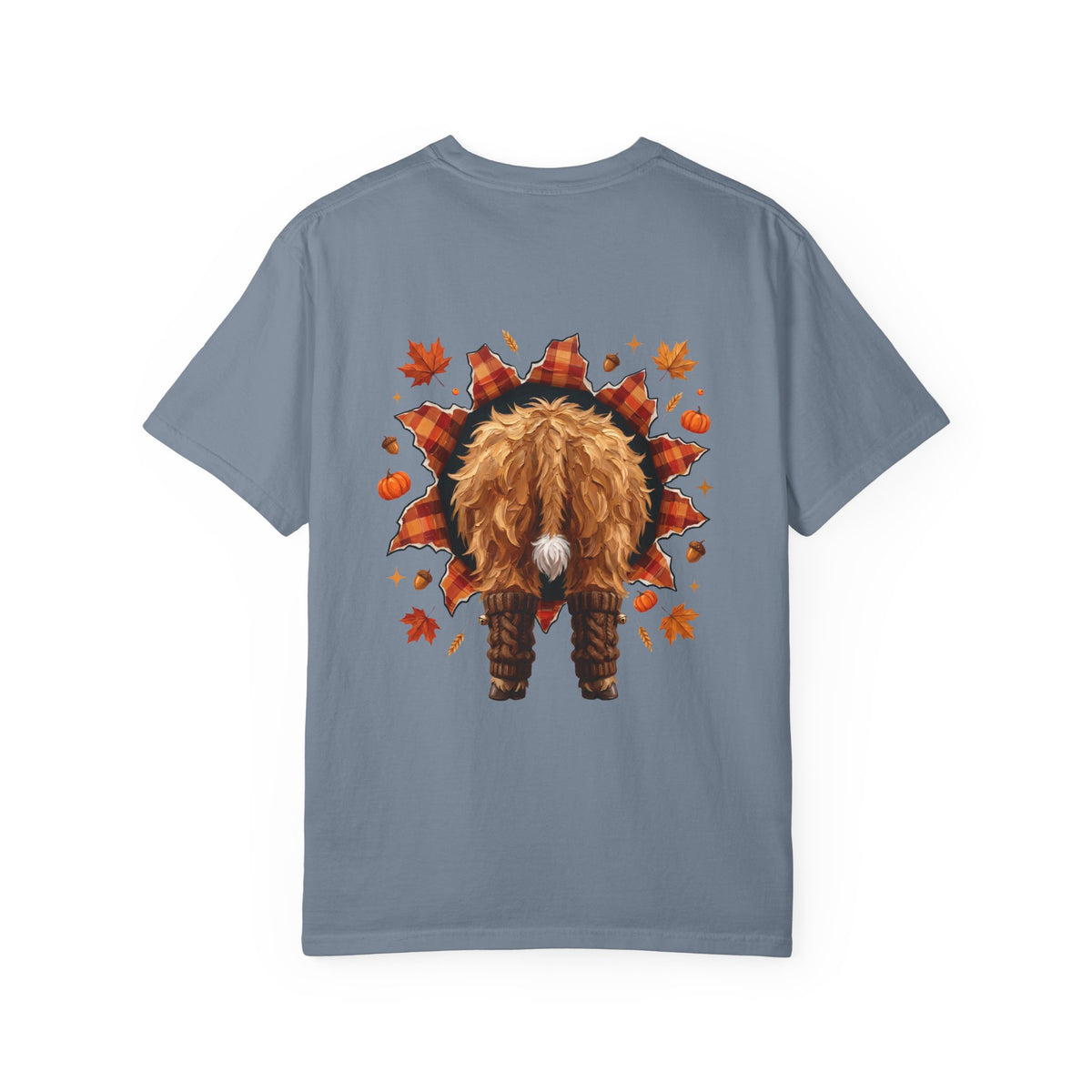 Highland Cow Autumn Tee Shirt Cute Fall Plaid Calf Design