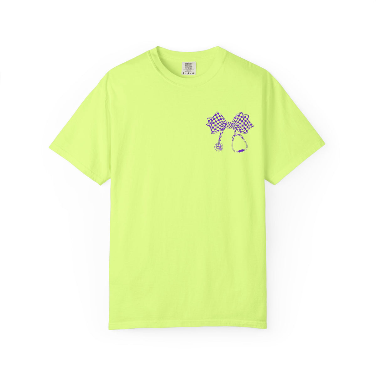 Nurse Stethoscope Bow T Shirt Checkered Medical Ribbon Tee