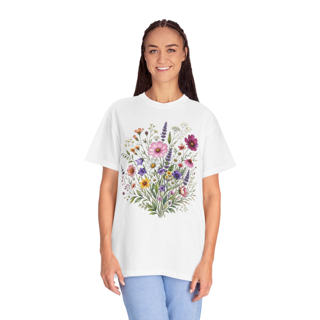 Floral Bouquet T Shirt Wildflower Garden Graphic Tee