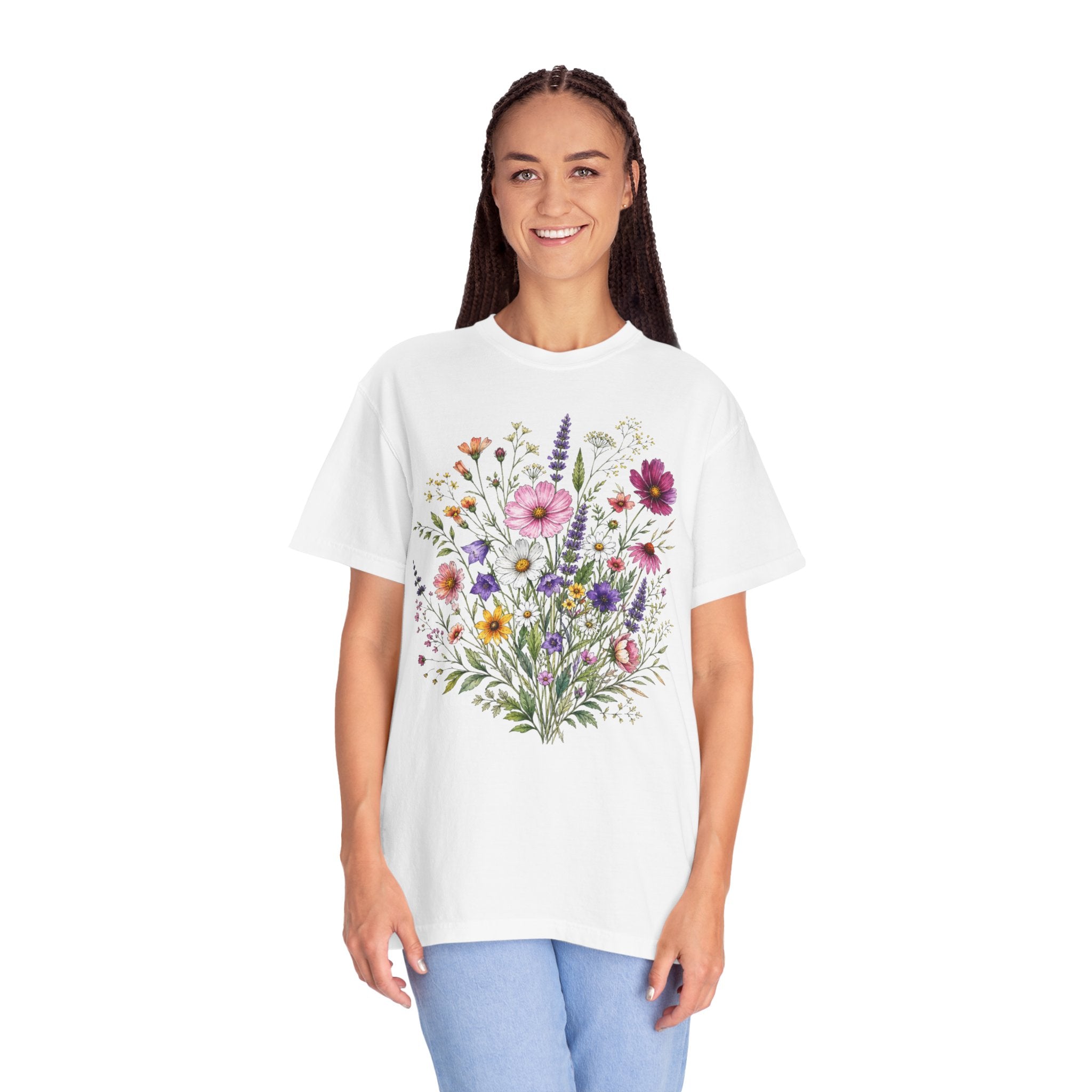 Floral Bouquet T Shirt Wildflower Garden Graphic Tee