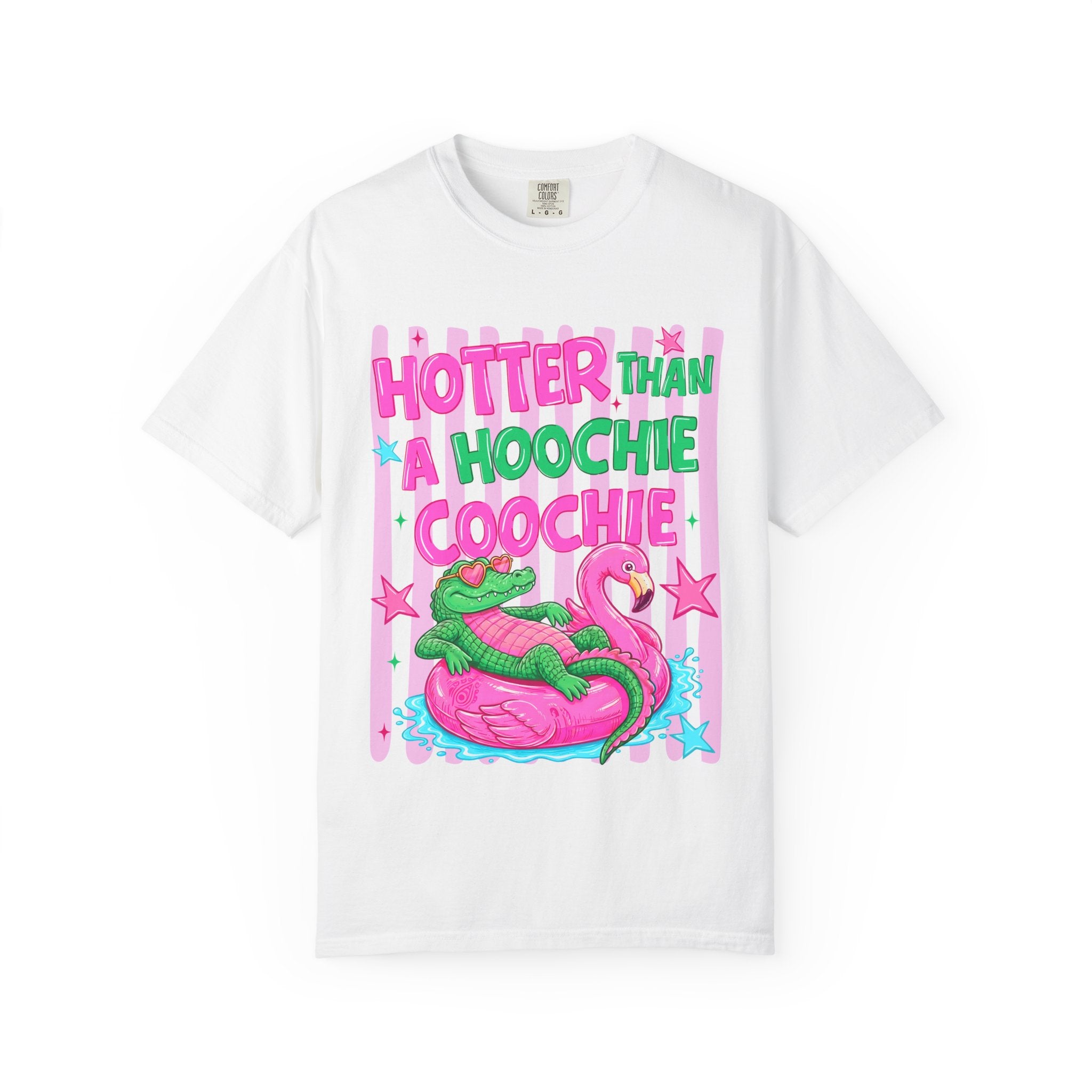 Graphic T Shirt Hotter Than a Hoochie Goochie Croc Pool Party Tee