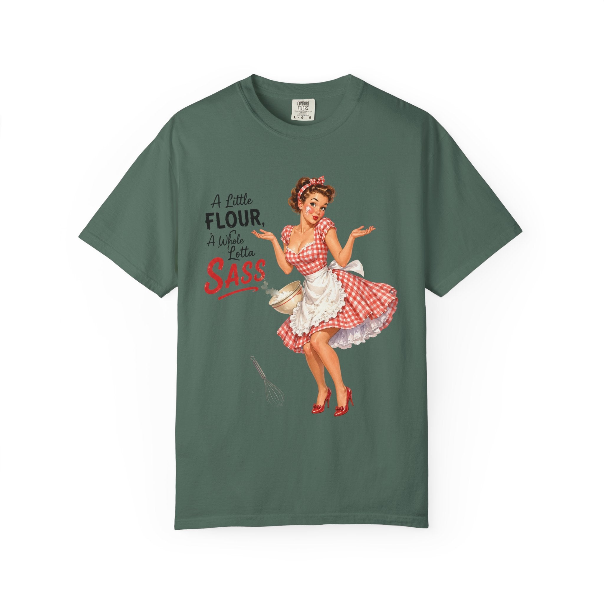 Vintage Pin Up Kitchen T Shirt A Little Flour A Little Sass