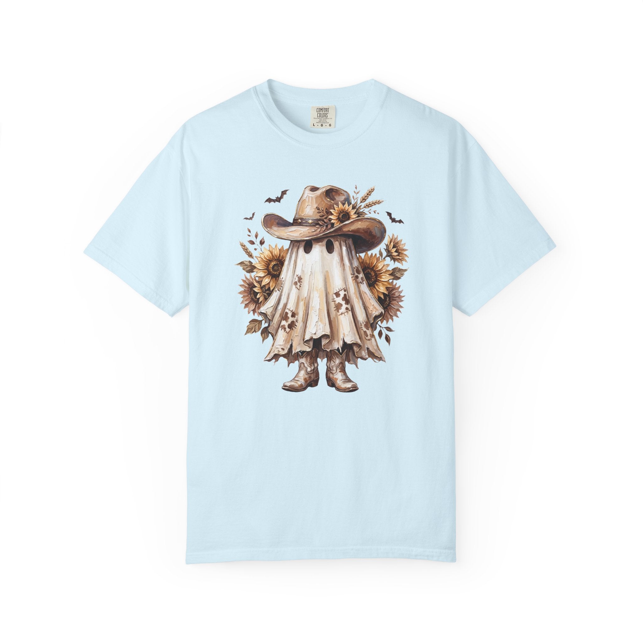 Ghost Cowboy T Shirt Cute Sunflower Halloween Tee