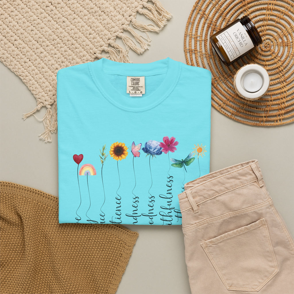 Fruit of the Spirit Floral Tee shirt | Galatians 5:22 Scripture Tee
