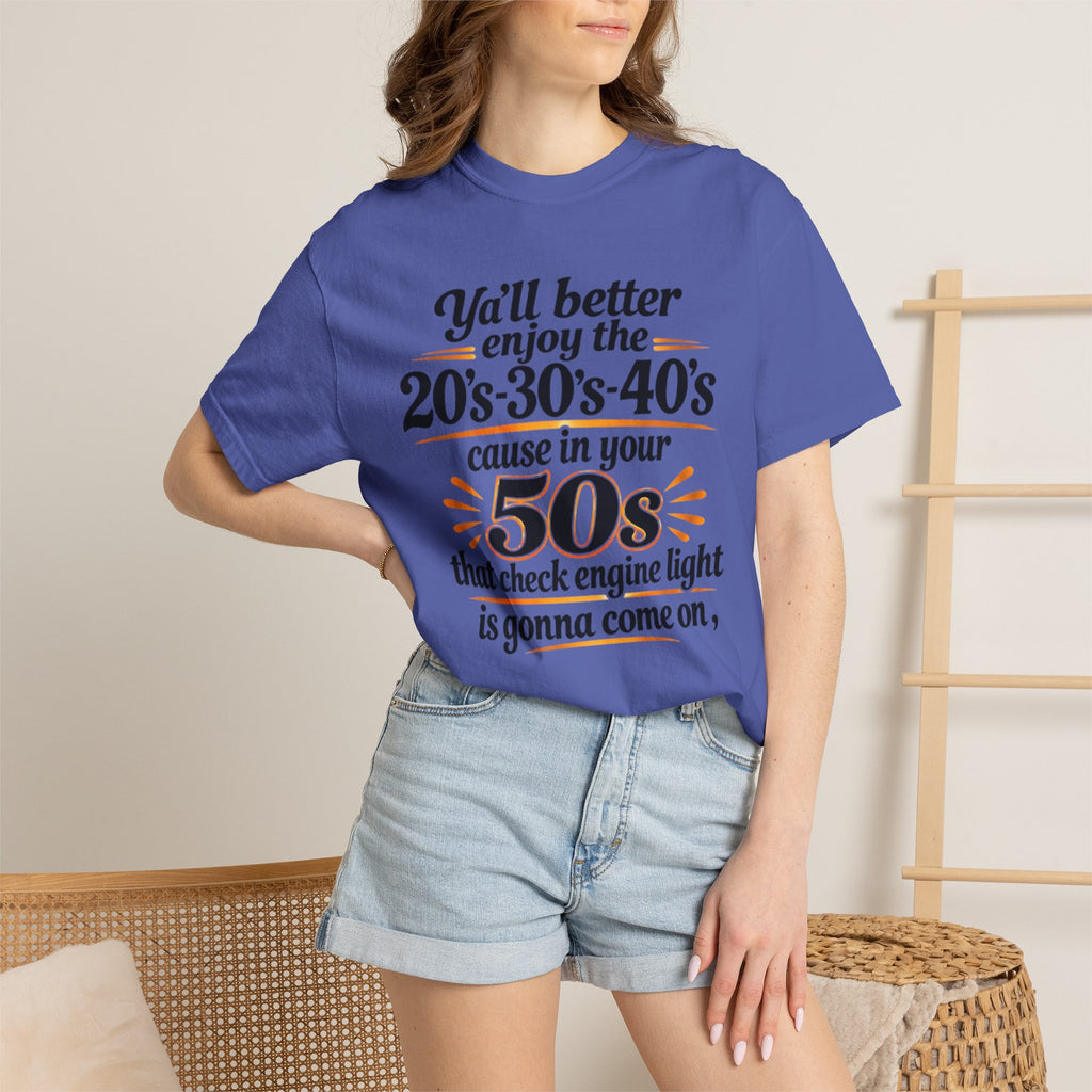 Funny Check Engine Light 50s Retirement T-Shirt