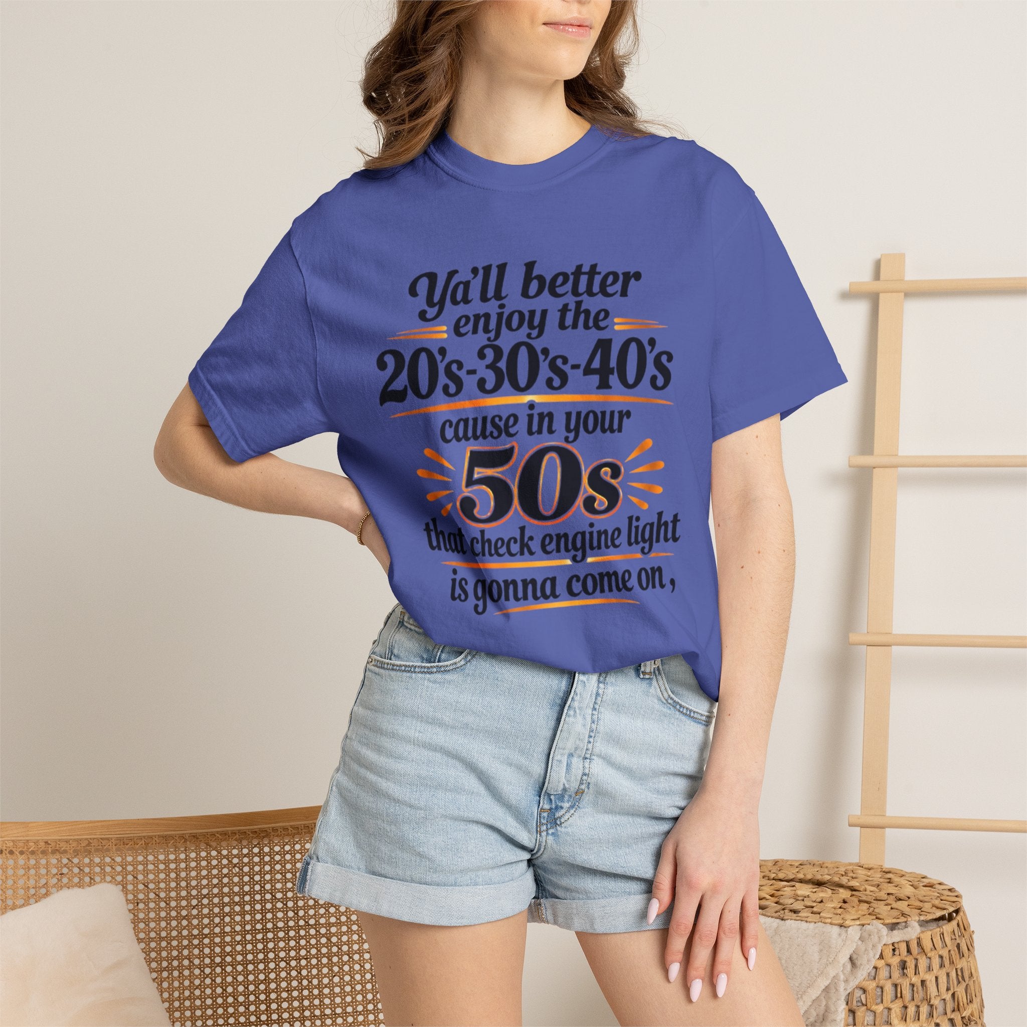 Funny Check Engine Light 50s Retirement T-Shirt