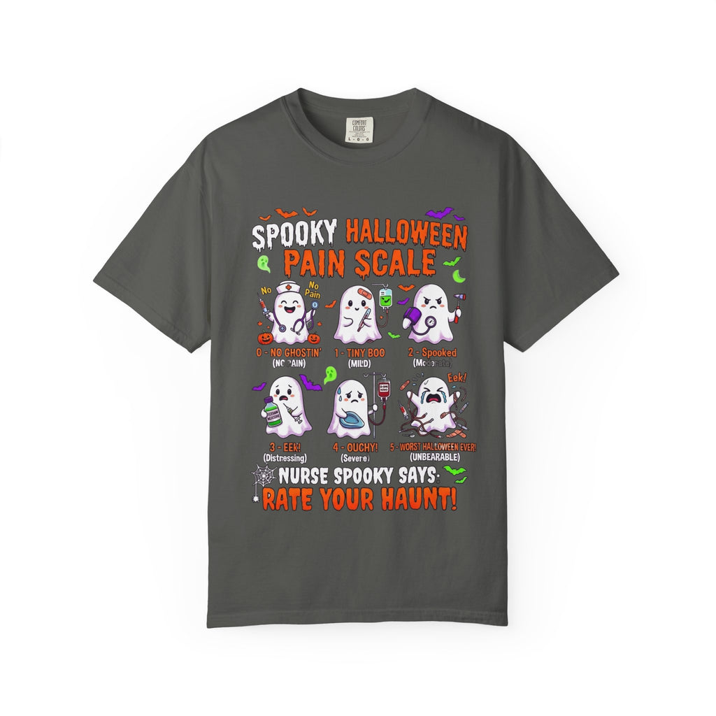 Halloween Ghost Pain Scale T-Shirt Spooky Halloween Pain Scale Nurse Funny Tee