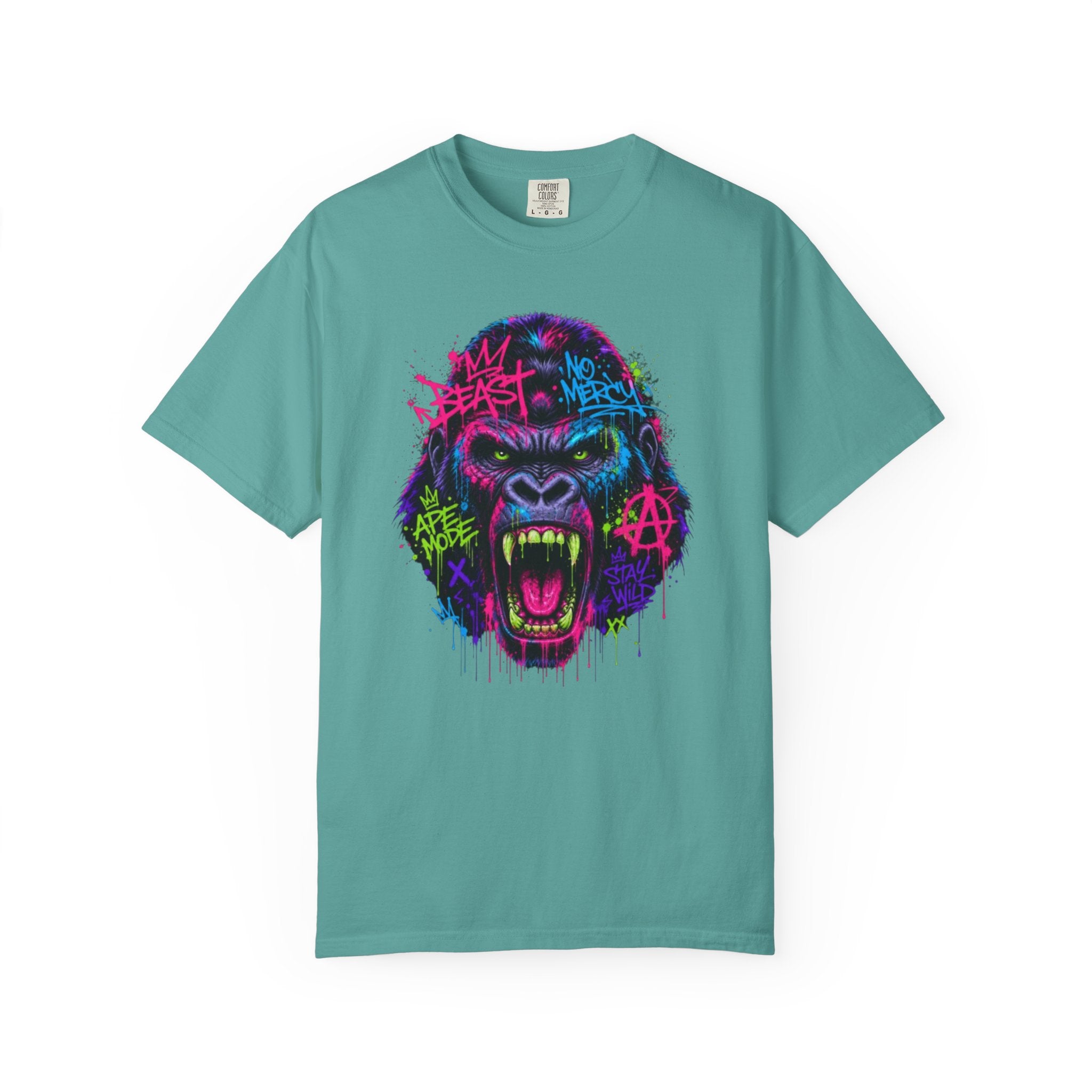 Gorilla Graffiti T Shirt Neon Street Art Ape Design