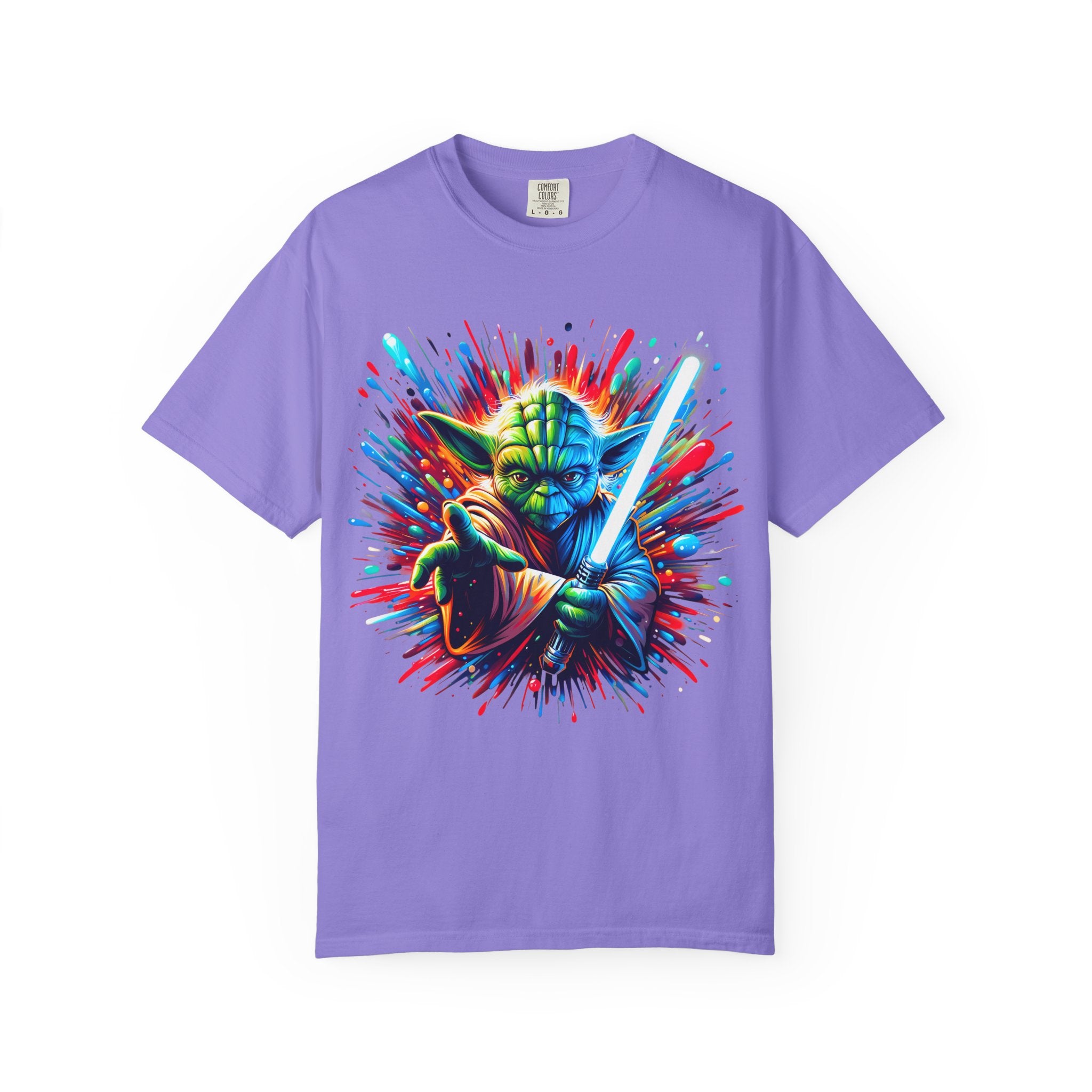 Yoda Neon Splash T Shirt Colorful Jedi Lightsaber Tee