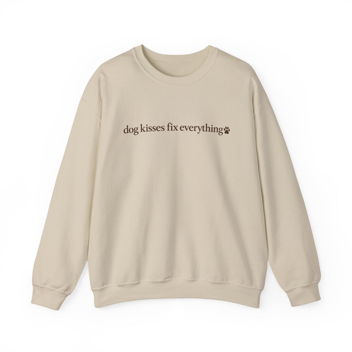 Dog Kisses Fix Everything Sweatshirt, Minimalist Dog Mom Crewneck, Cute Dog Lover Gift, Cozy Pet Mom Sweater, Christmas Gift for Dog Lovers
