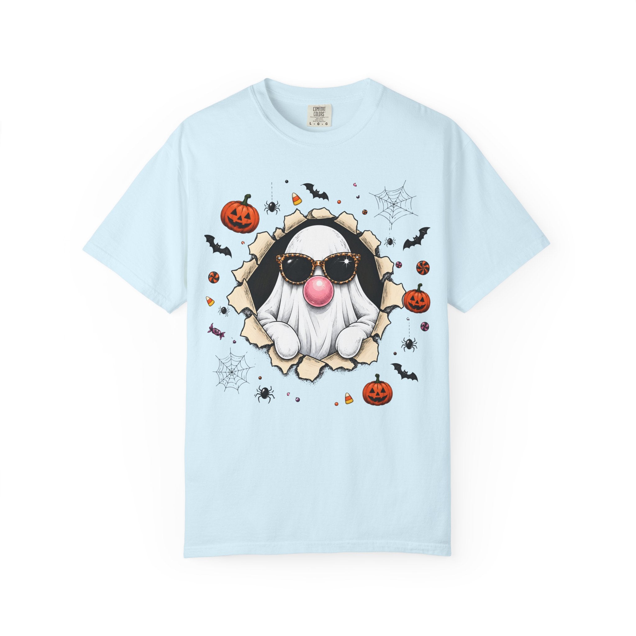 Halloween Gnome T-Shirt Funny Bubblegum Ghost and Leopard Butt Graphic Tee