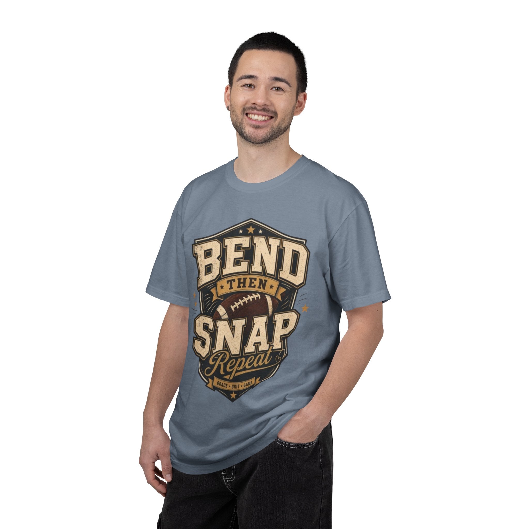 Football Bend Then Snap Repeat Graphic T Shirt Vintage Athletic Tee for Players and Fans