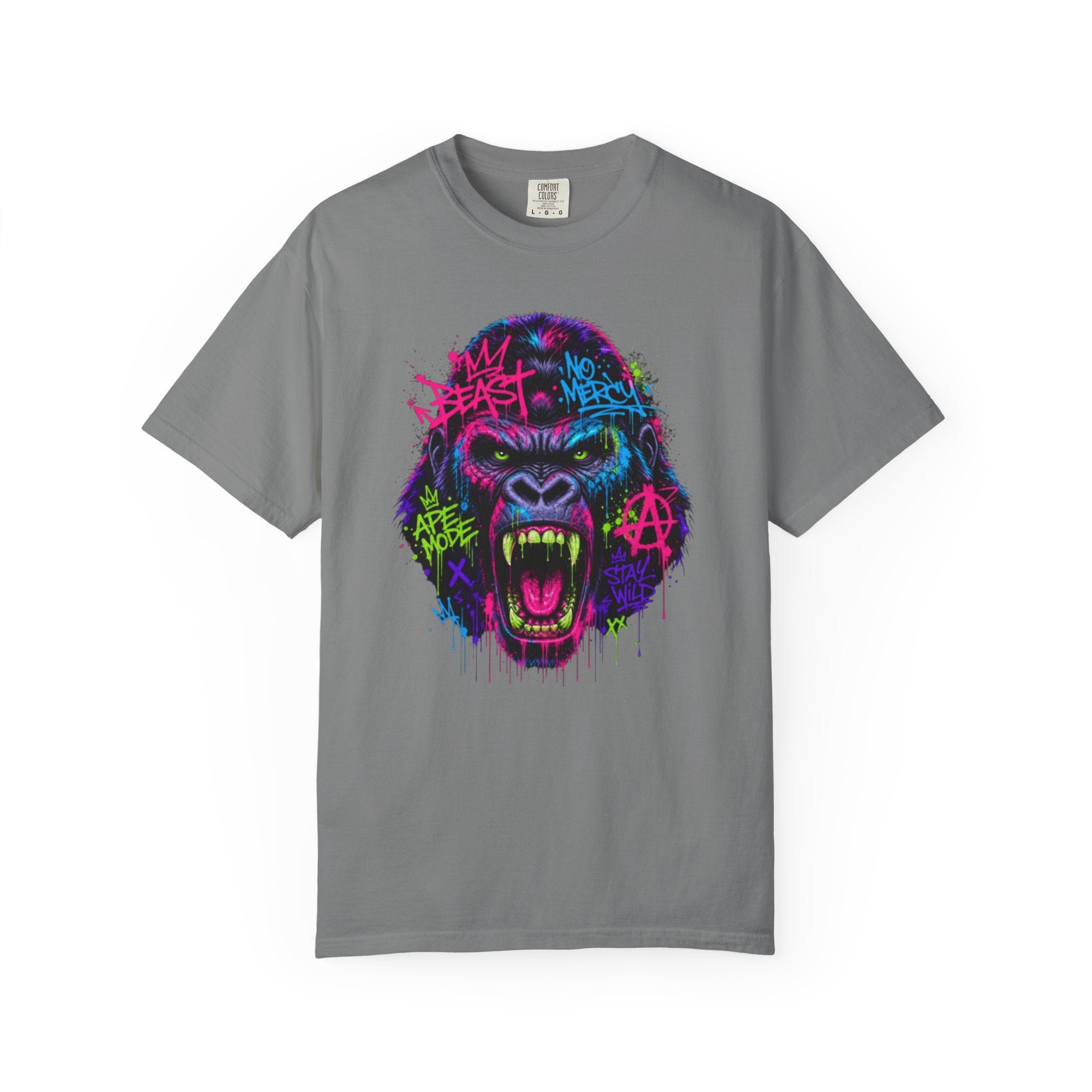 Gorilla Graffiti T Shirt Neon Street Art Ape Design