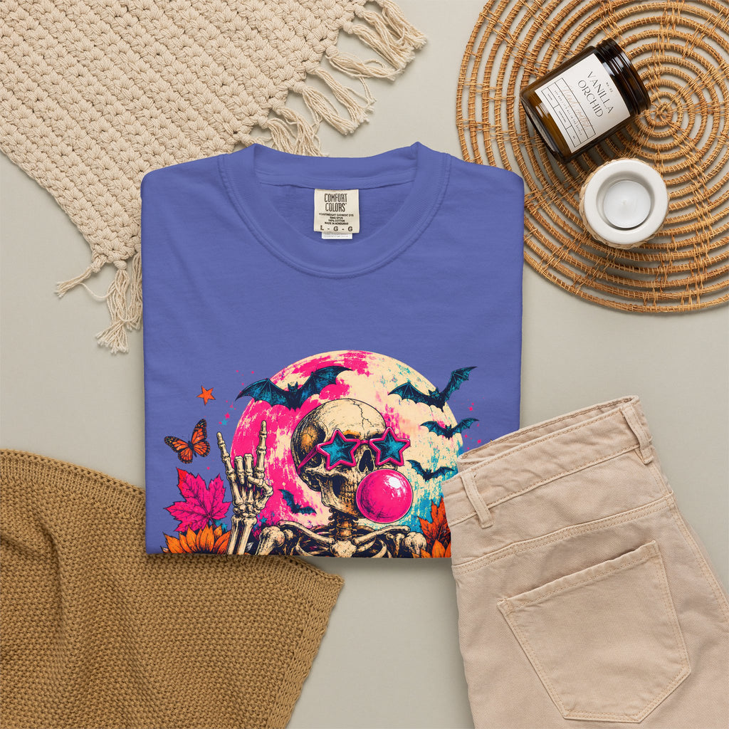 Spooky Season Skull T Shirt Colorful Halloween Skeleton Graphic Tee
