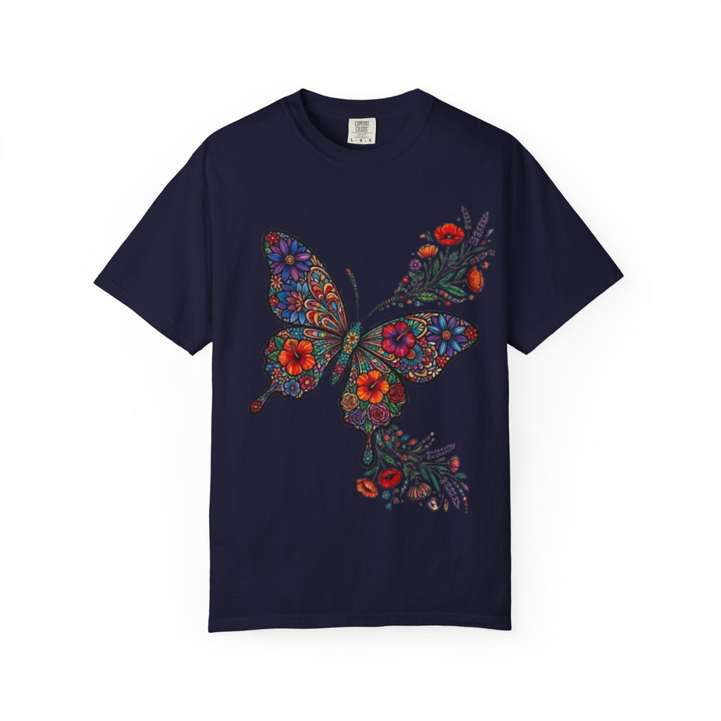 Floral Mosaic Butterfly T Shirt