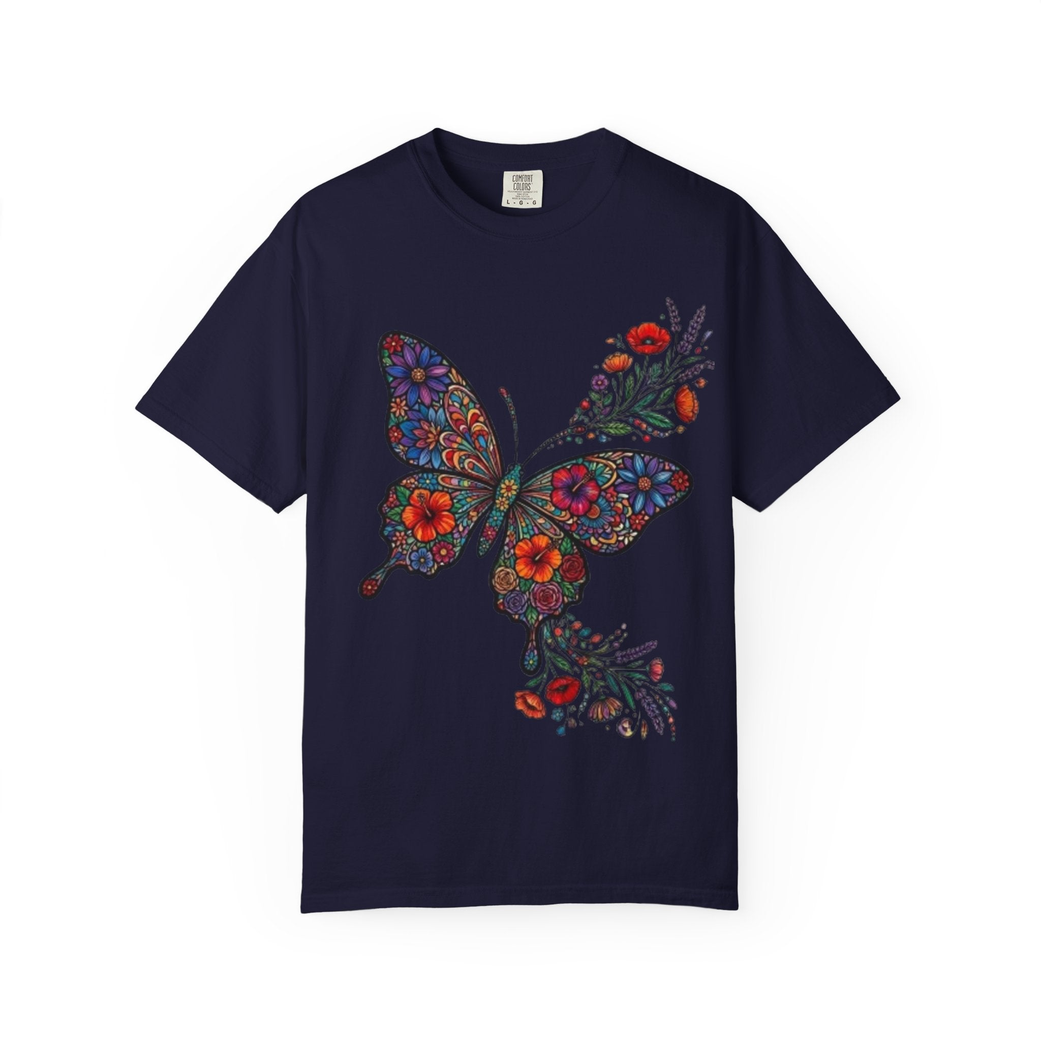 Floral Mosaic Butterfly T Shirt