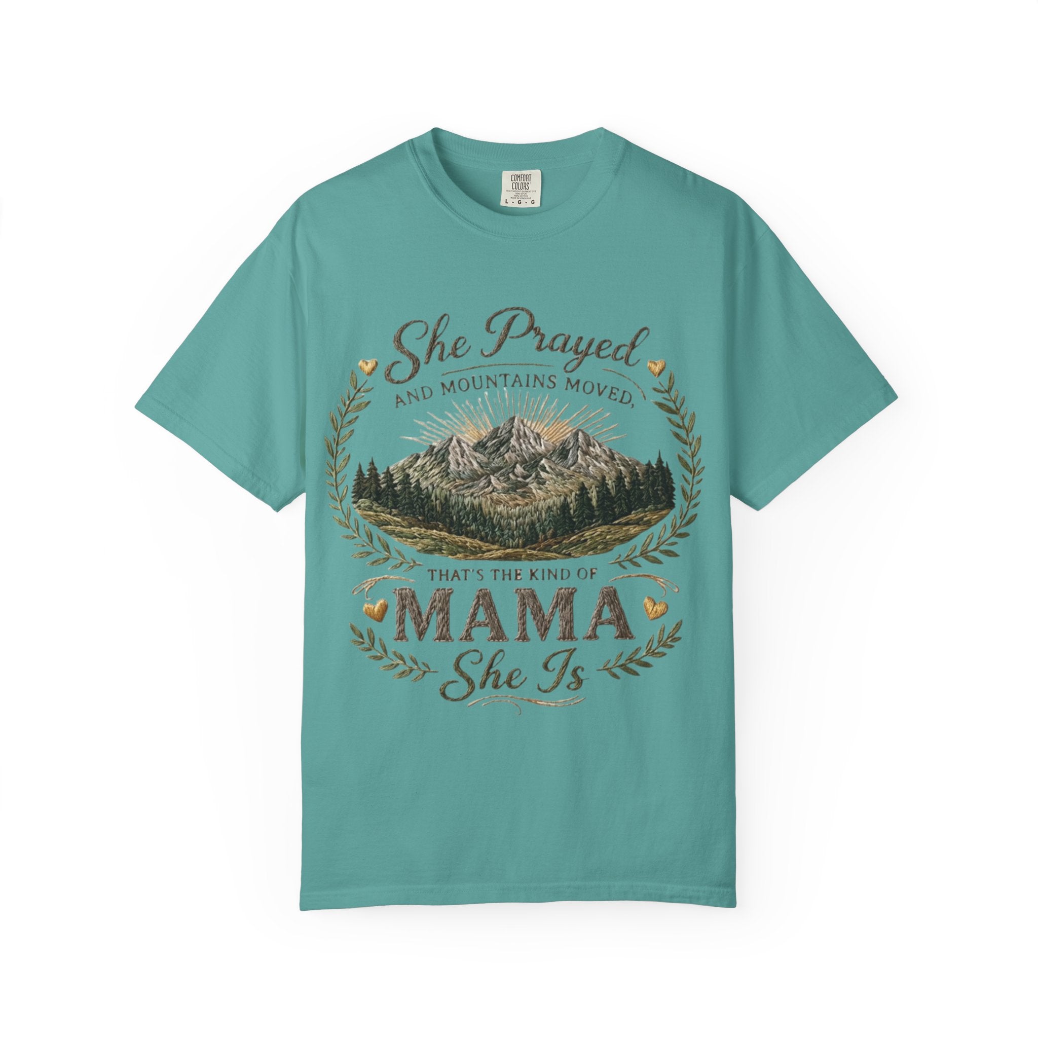 Mama She Prayed T Shirt Feminine Mountain Mom Graphic Tee Thats The Kind Of Mama She Is
