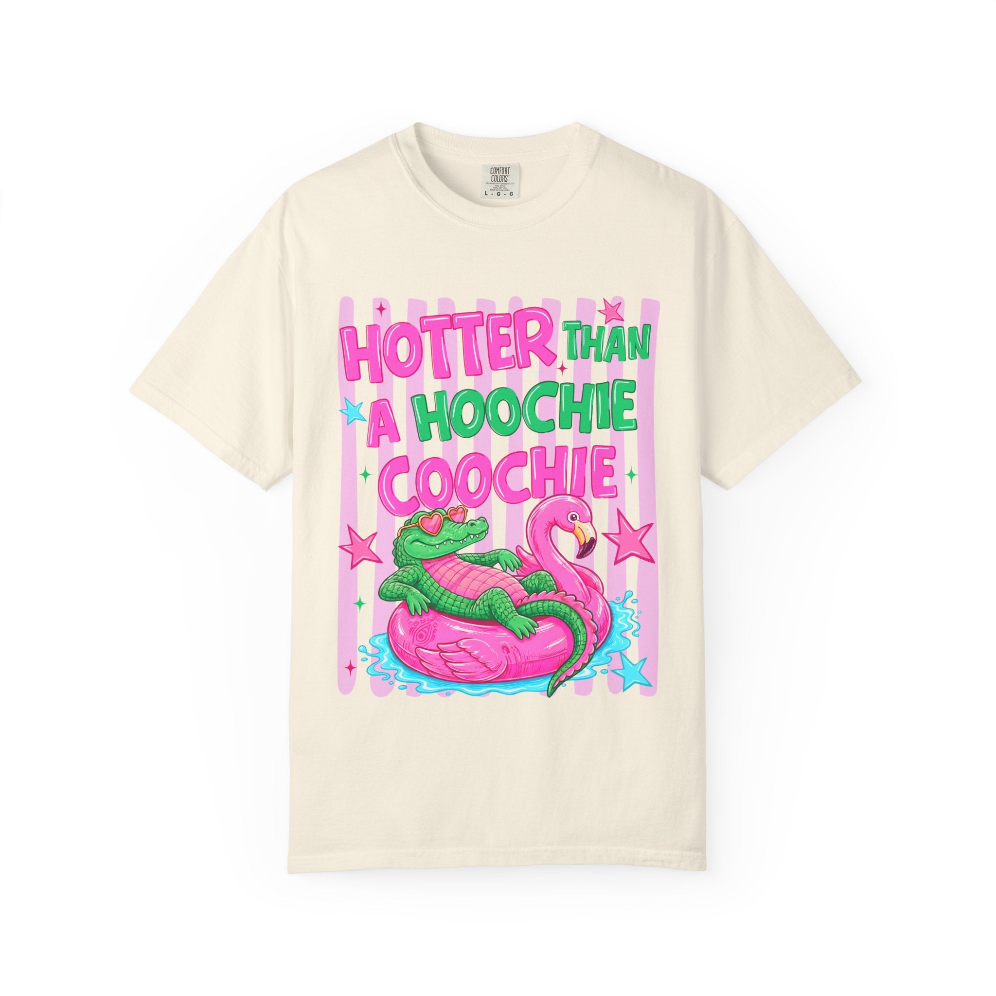 Graphic T Shirt Hotter Than a Hoochie Goochie Croc Pool Party Tee