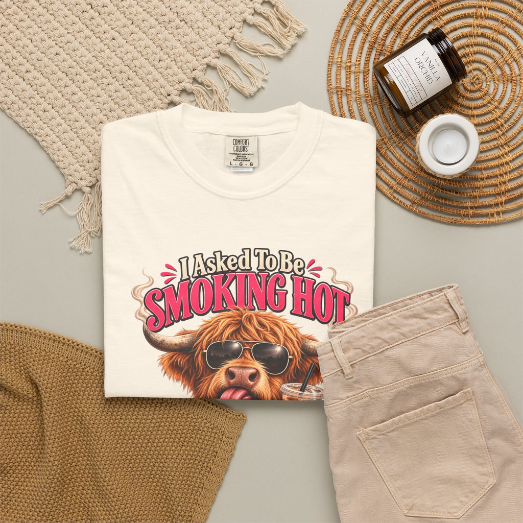 Menopause Smoking Hot Tee Shirt Funny Cow with Sunglasses and Drink