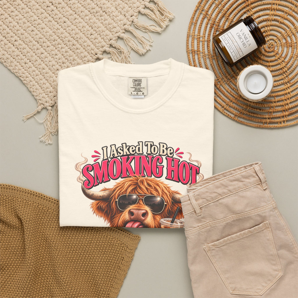 Menopause Smoking Hot Tee Shirt Funny Cow with Sunglasses and Drink