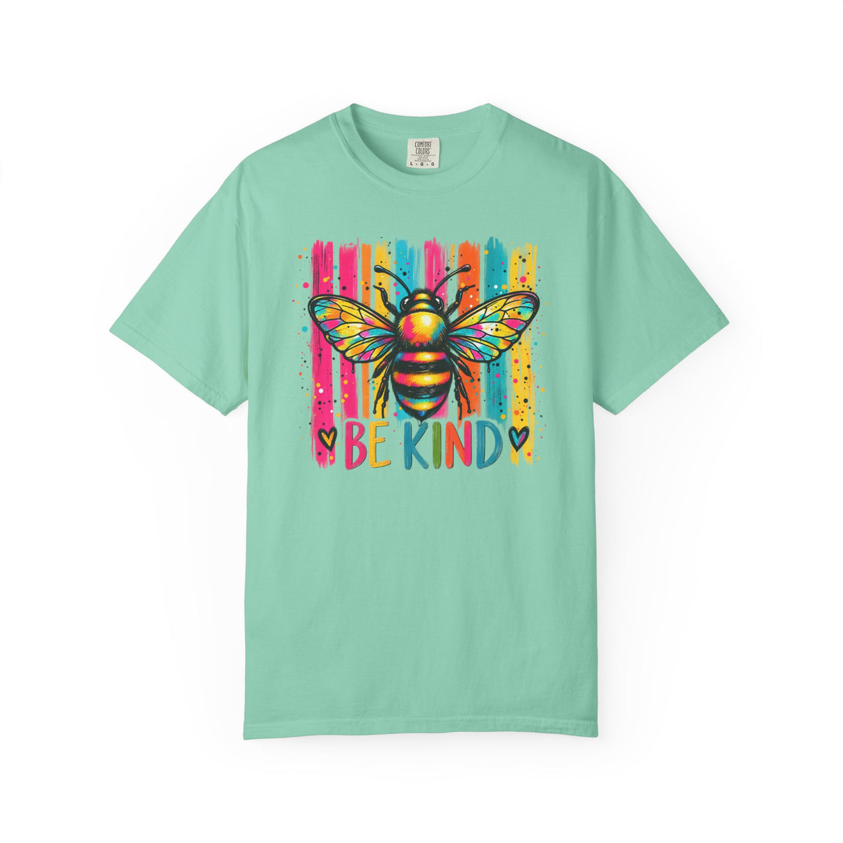 Bee Kind T Shirt Colorful Retro Striped Graphic Tee