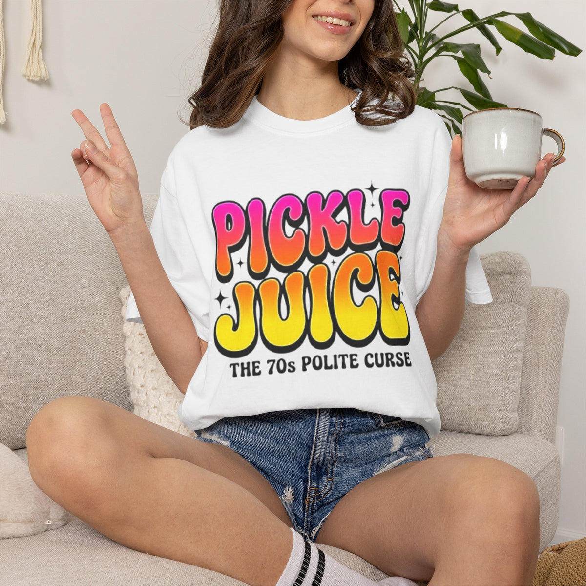 Pickle Juice Retro T-Shirt The 70s Polite Curse Vintage Graphic Tee