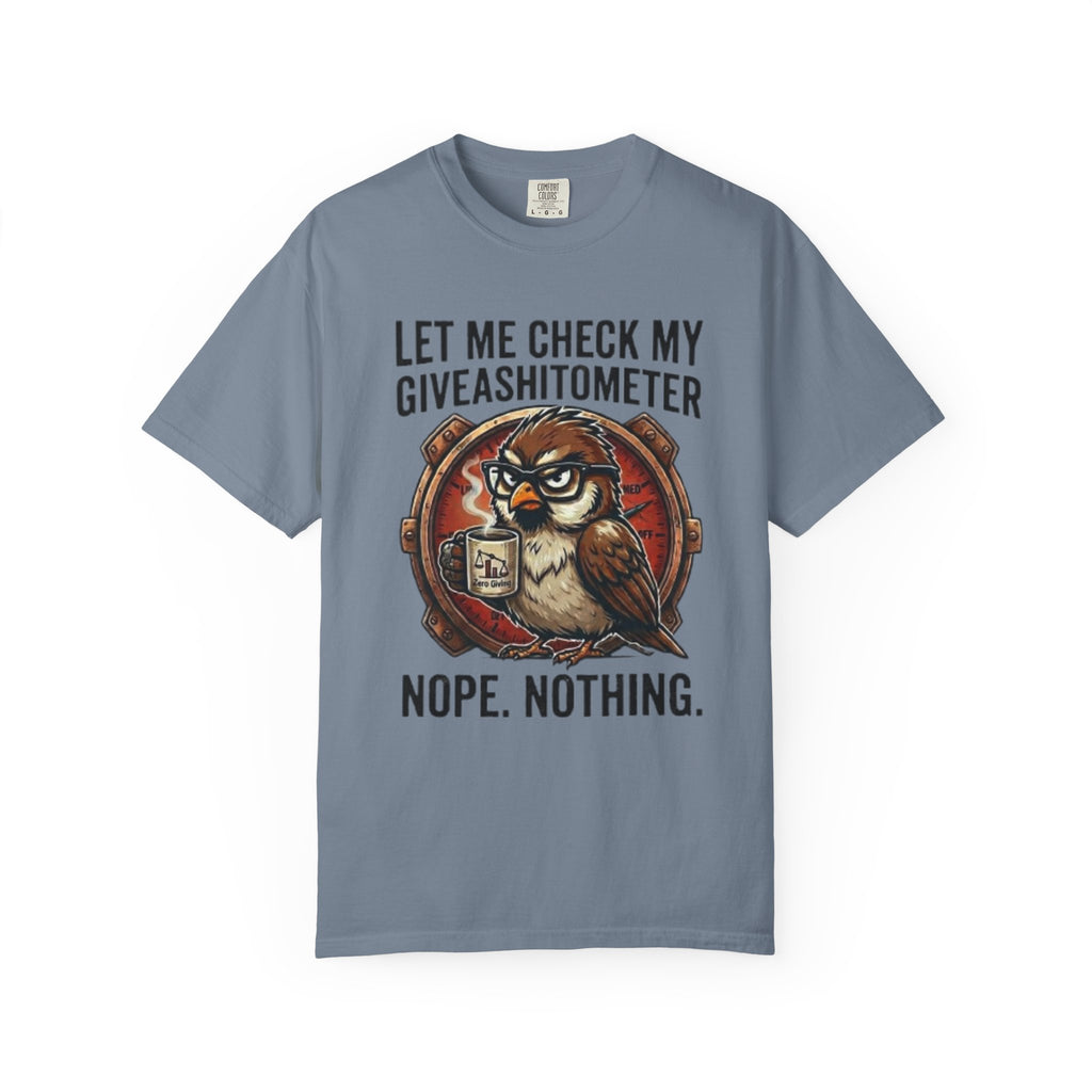Let Me Check My Giveashitometer TShirt Funny Owl Graphic Tee