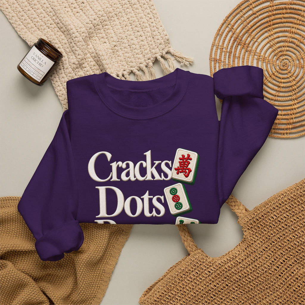 Cracks Dots Bams Mahjong Sweatshirt, Funny Mahjong Shirt, Mahjong Lover Gift, Mahjong Game Night Crewneck, Mahjong Club Apparel