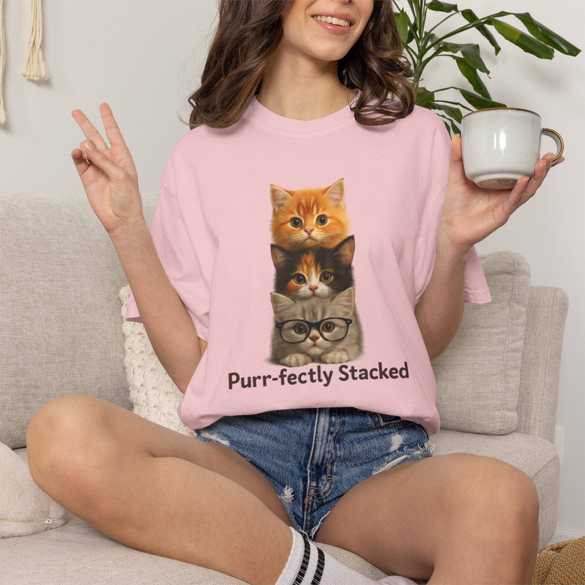 Purr fectly Stacked Cat T Shirt