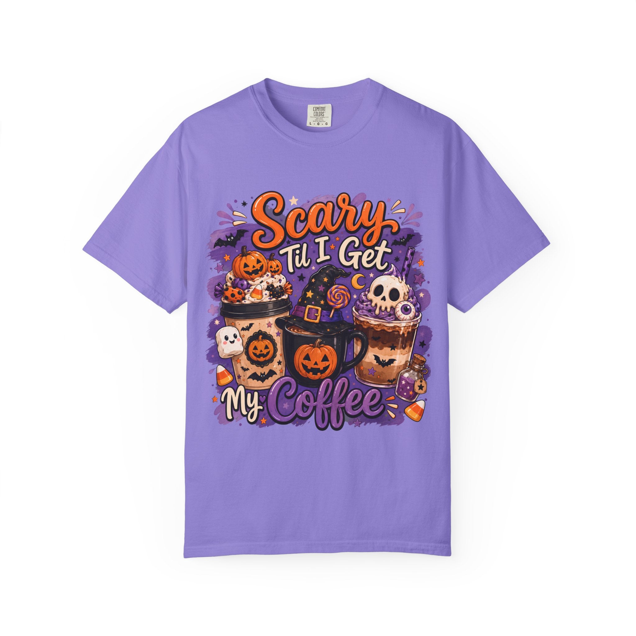 Halloween Coffee T Shirt Scary Til I Get My Coffee