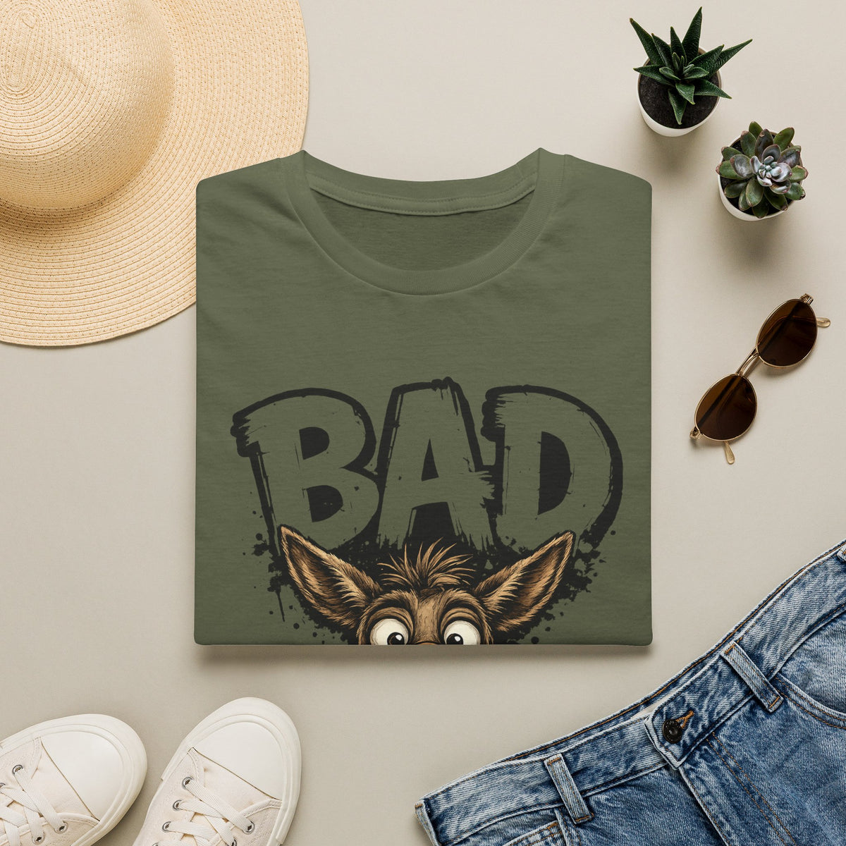 Bad Donkey Tee Shirt Funny Cute Animal Graphic Tee