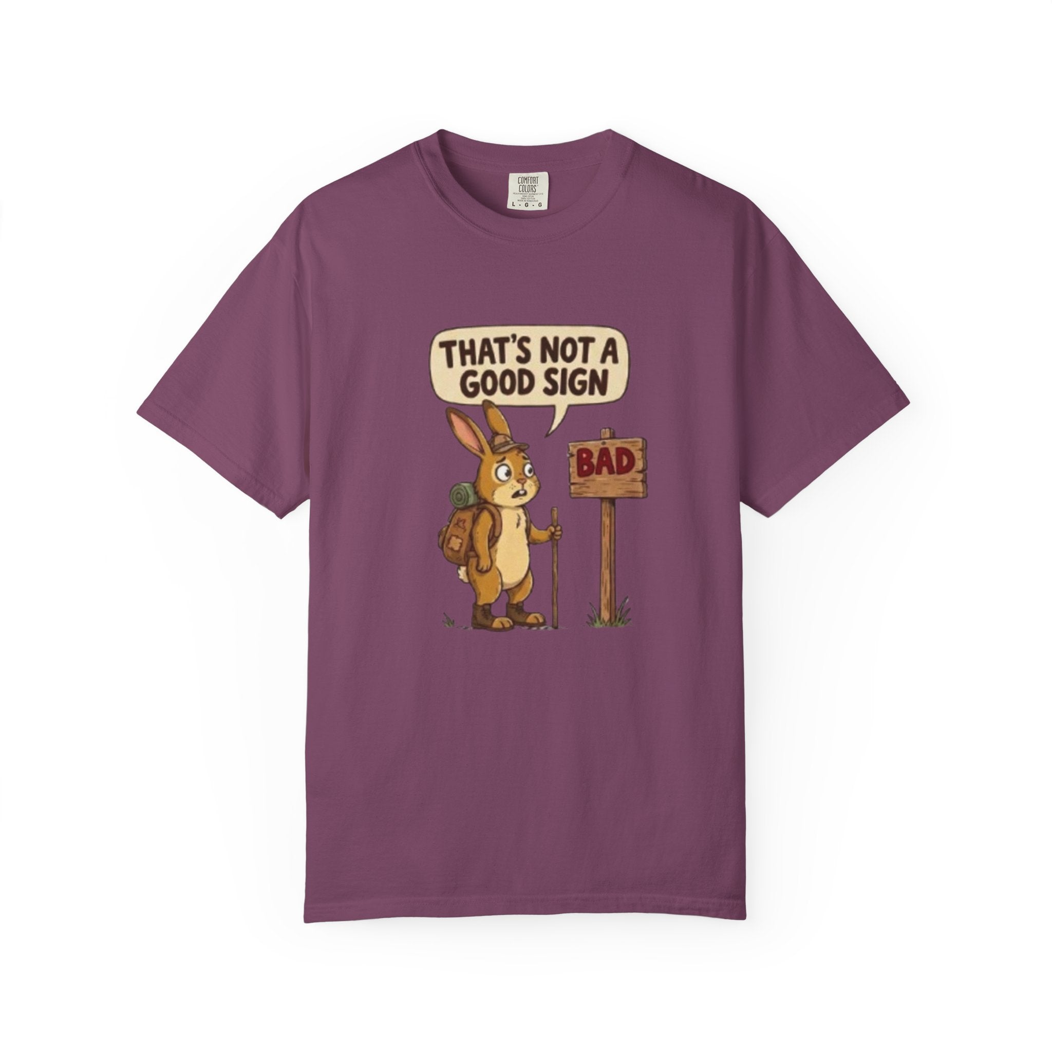 Funny Rabbit T Shirt That’s Not a Good Sign Hiking Bunny Graphic Tee