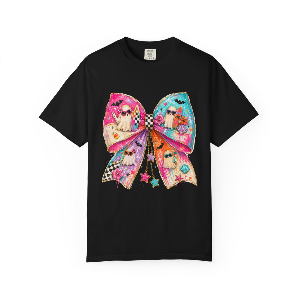 Colorful Bow Graphic T Shirt Cute Rainbow Bow Design