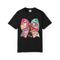 Colorful Bow Graphic T Shirt Cute Rainbow Bow Design