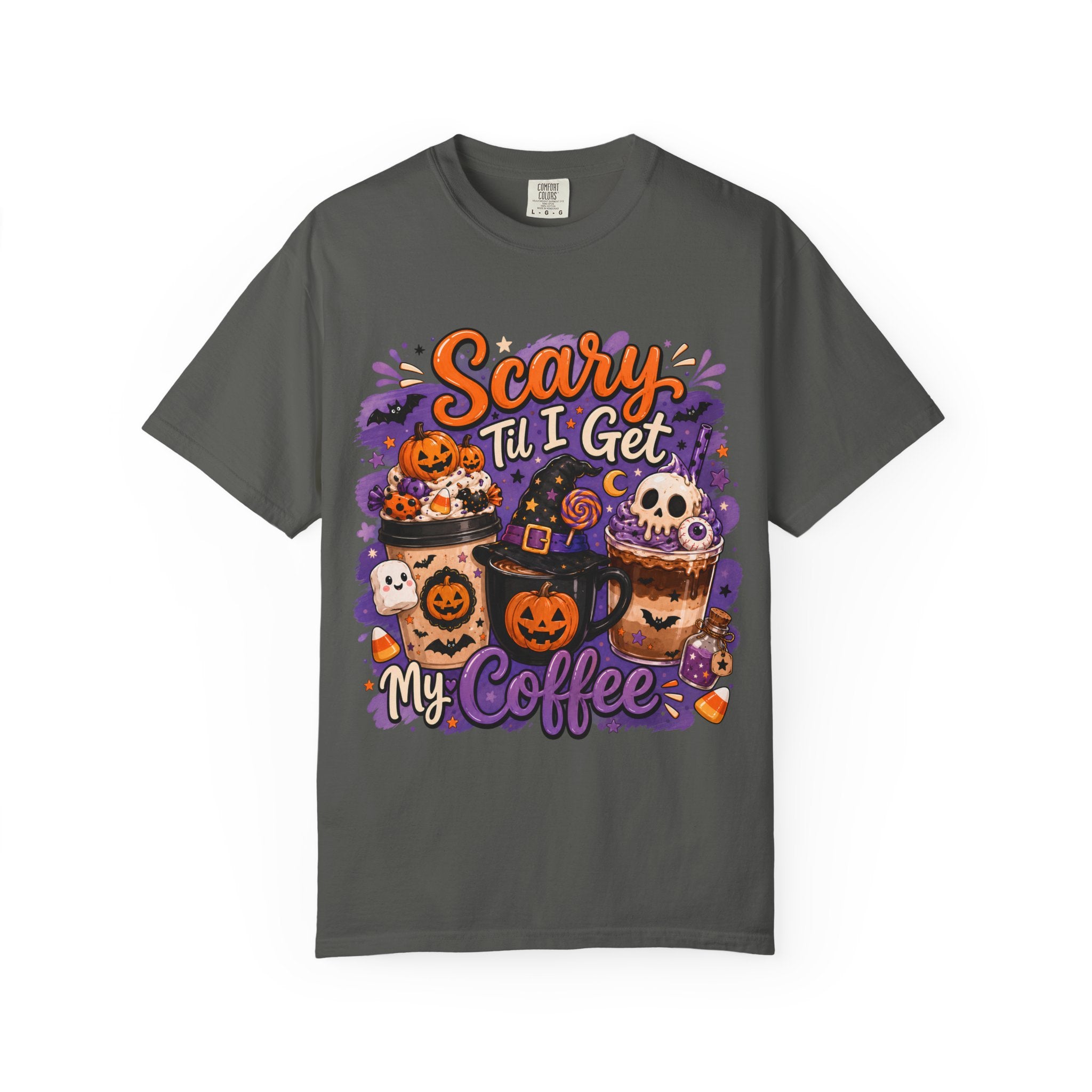 Halloween Coffee T Shirt Scary Til I Get My Coffee