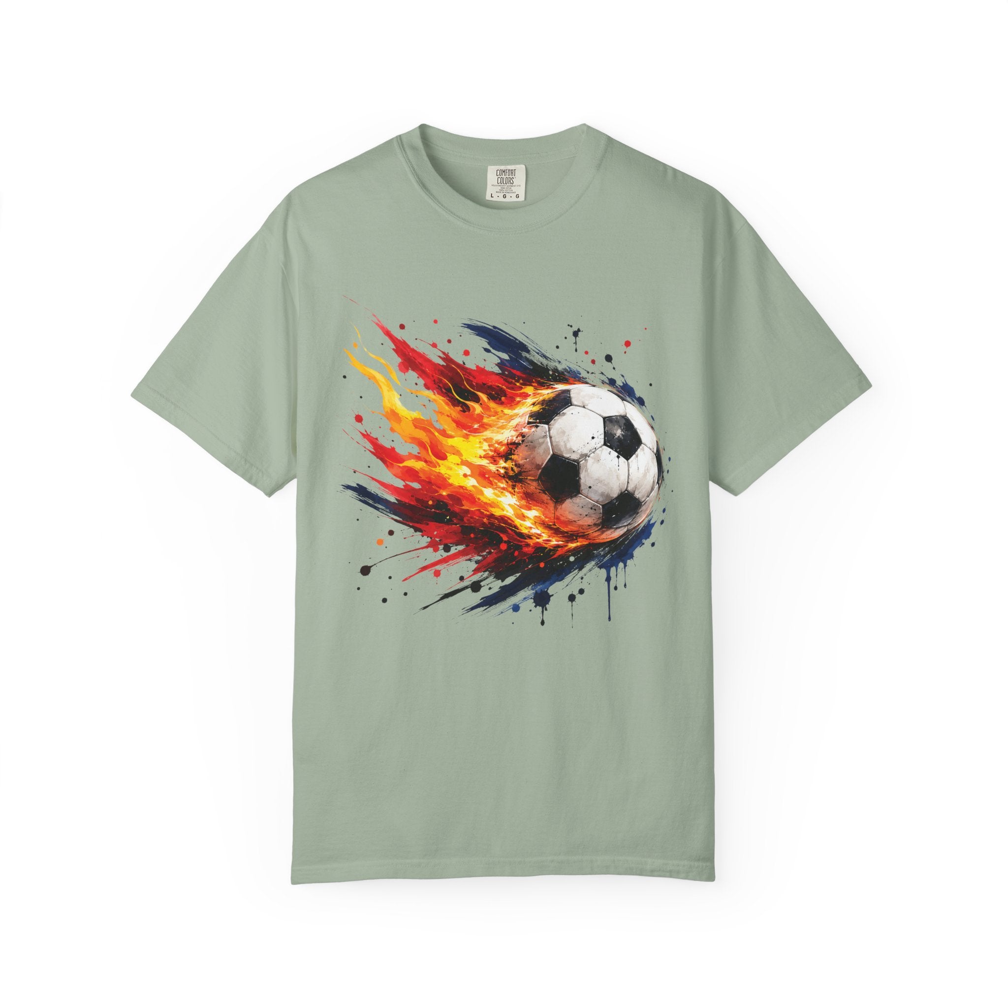 Flaming Soccer Ball T Shirt Fireball Football Graphic Tee