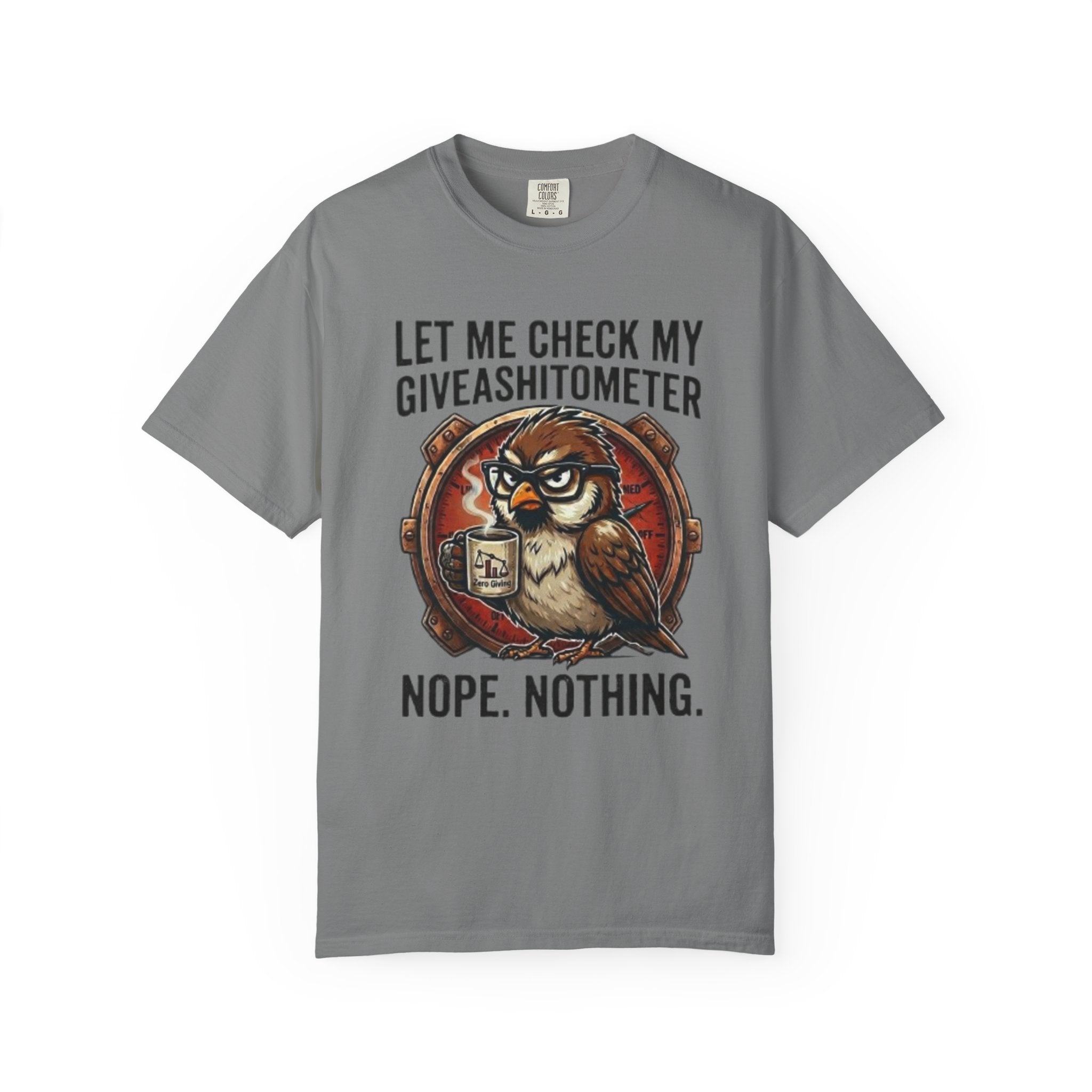 Let Me Check My Giveashitometer TShirt Funny Owl Graphic Tee