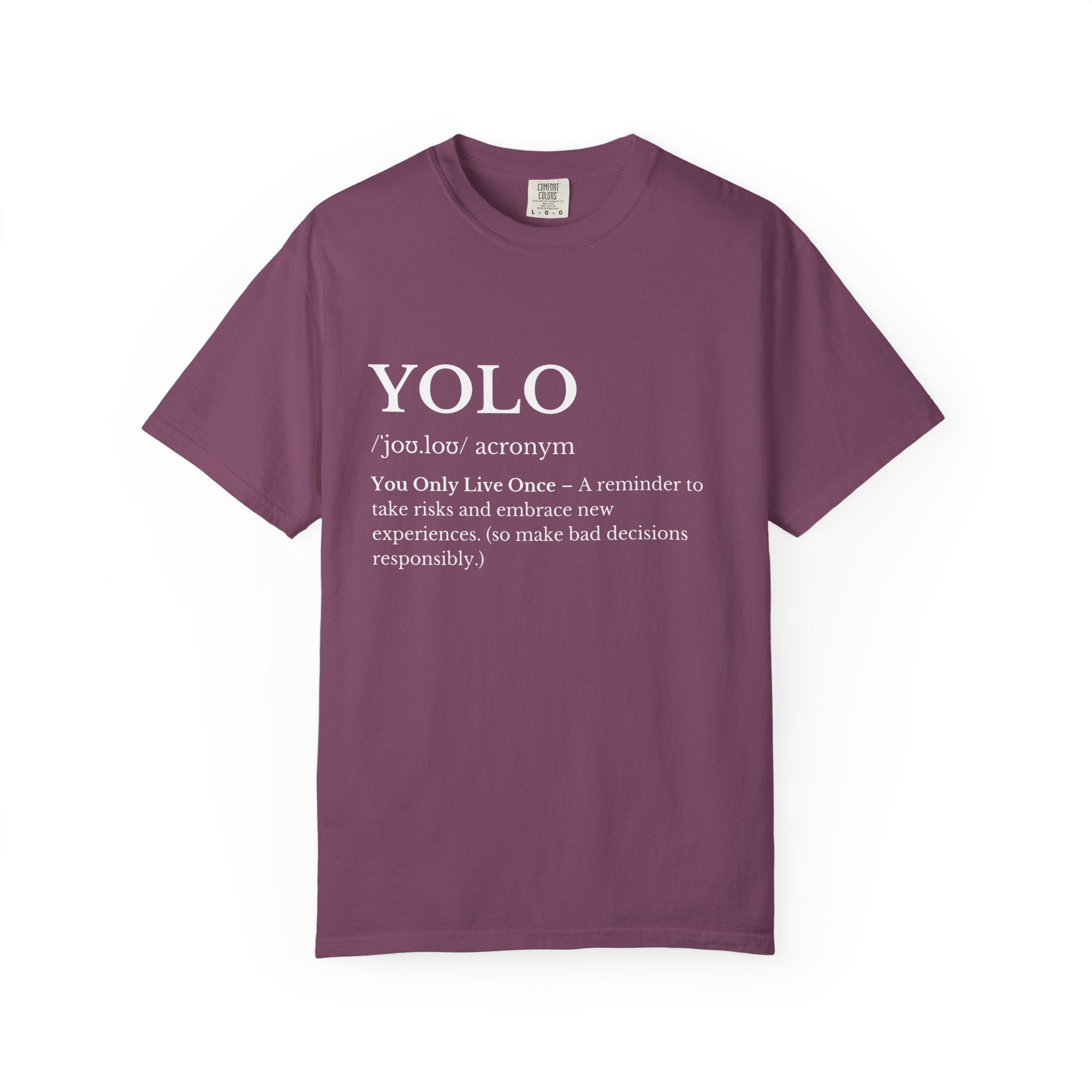 YOLO Definition T Shirt Minimalist Typography Graphic Tee