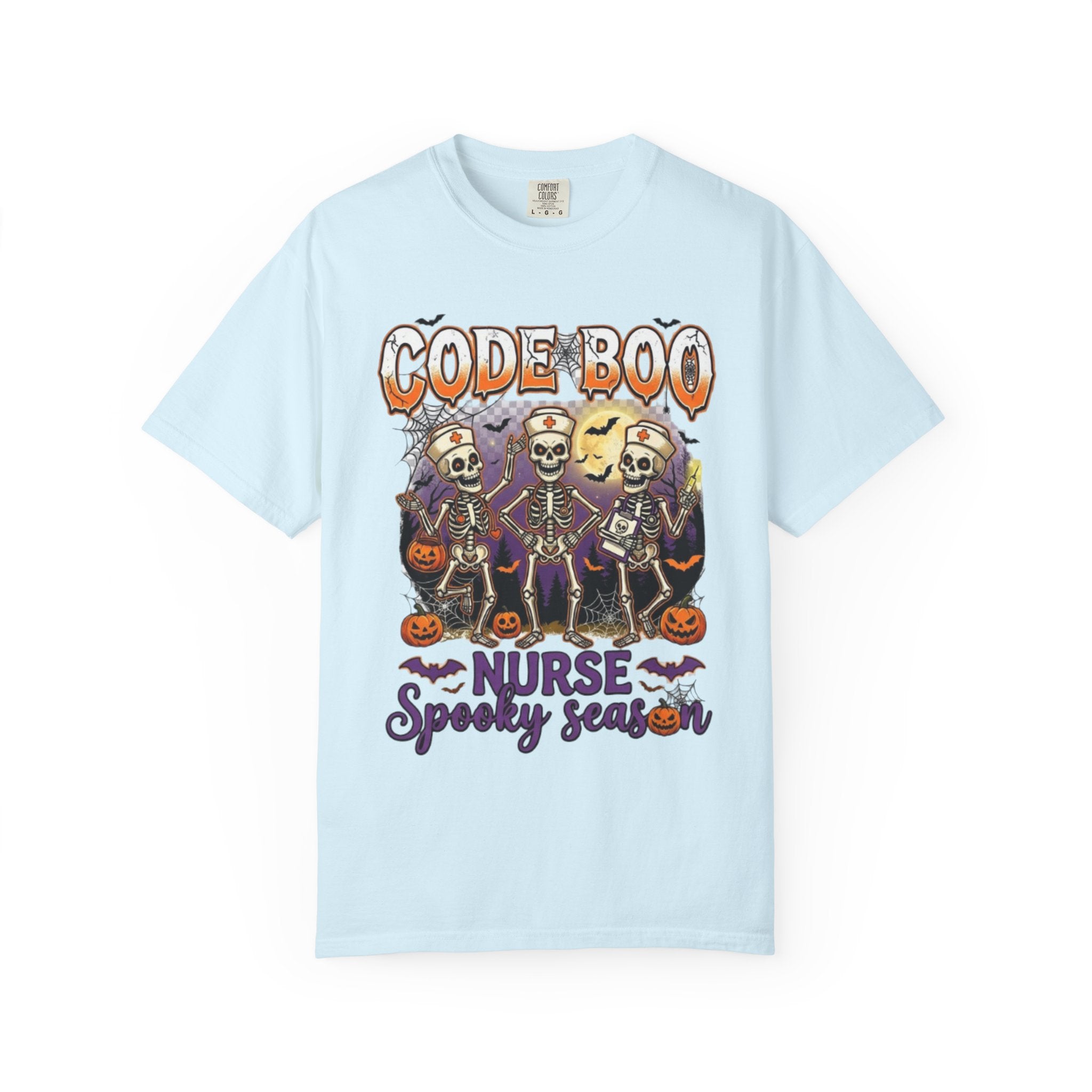 Nurse Code Boo Halloween T‑Shirt Spooky Season Skeletons