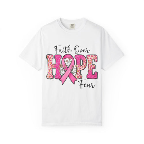 Breast Cancer Awareness Faith Over Fear Hope Tee Shirt