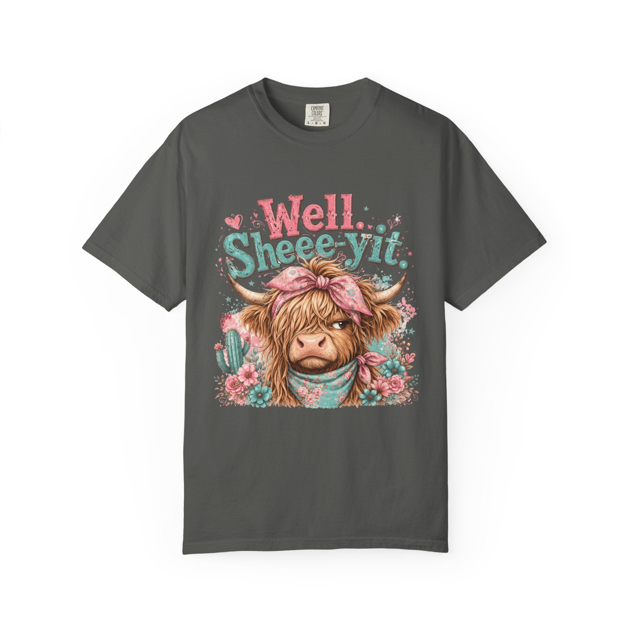 T-Shirt Well Sheey it Cute Highland Cow Graphic Tee
