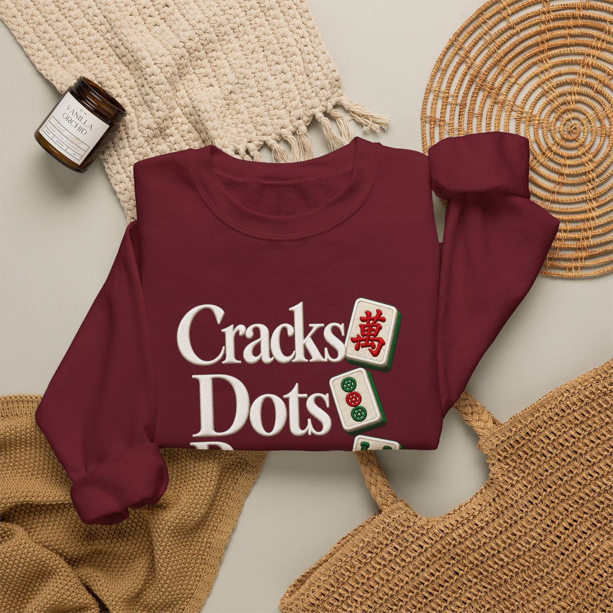 Cracks Dots Bams Mahjong Sweatshirt, Funny Mahjong Shirt, Mahjong Lover Gift, Mahjong Game Night Crewneck, Mahjong Club Apparel