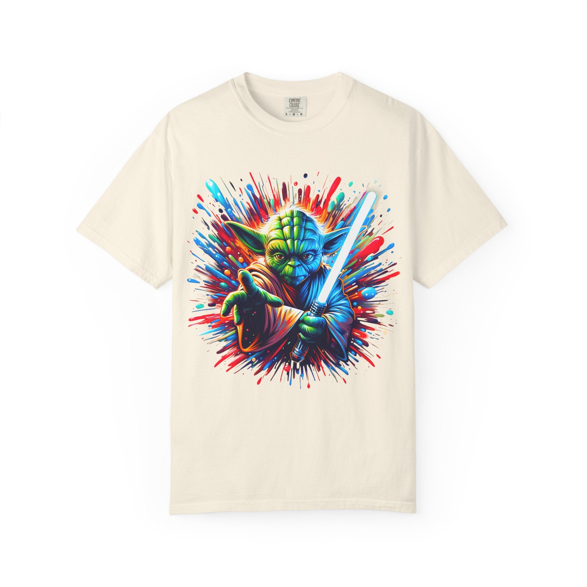 Yoda Neon Splash T Shirt Colorful Jedi Lightsaber Tee
