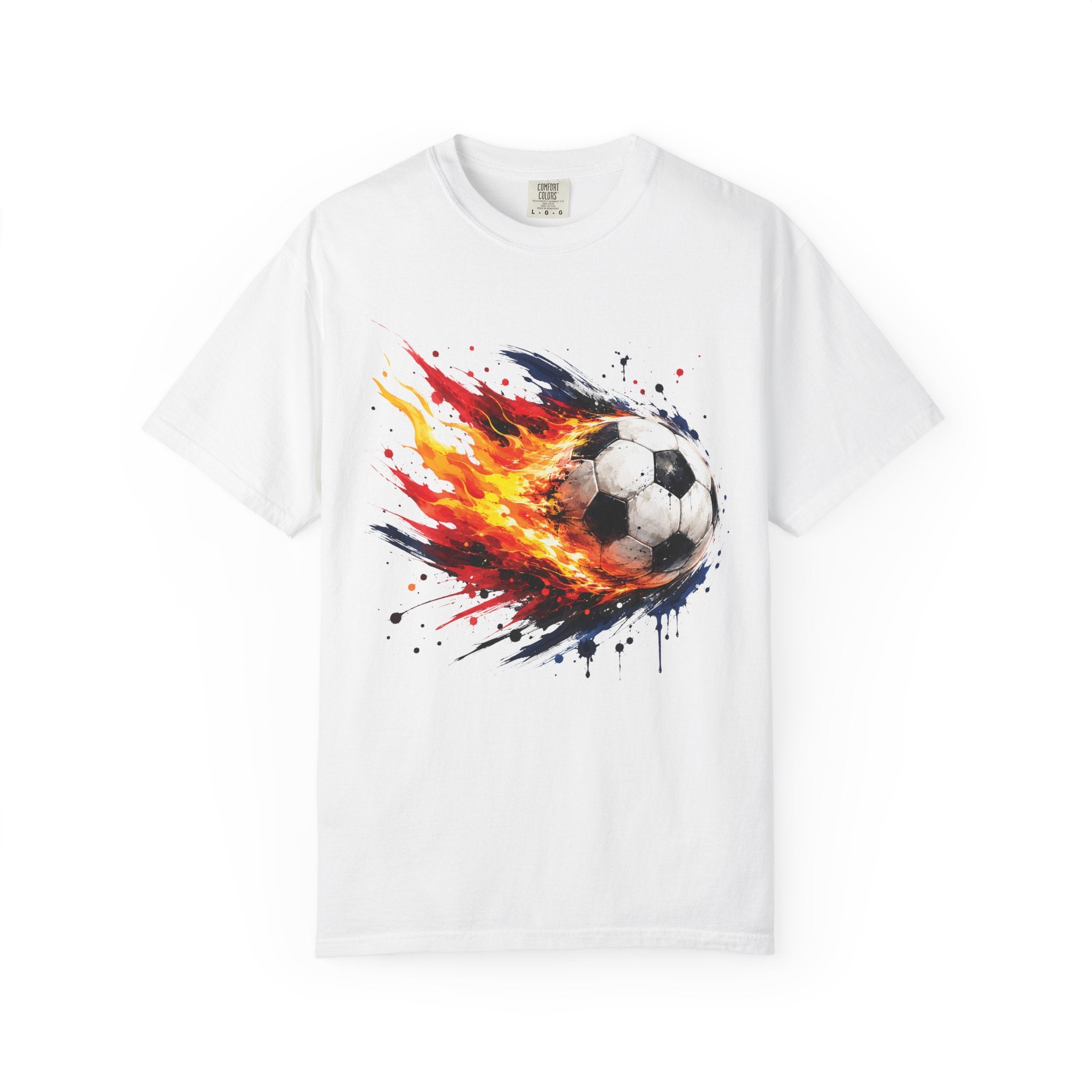 Flaming Soccer Ball T Shirt Fireball Football Graphic Tee