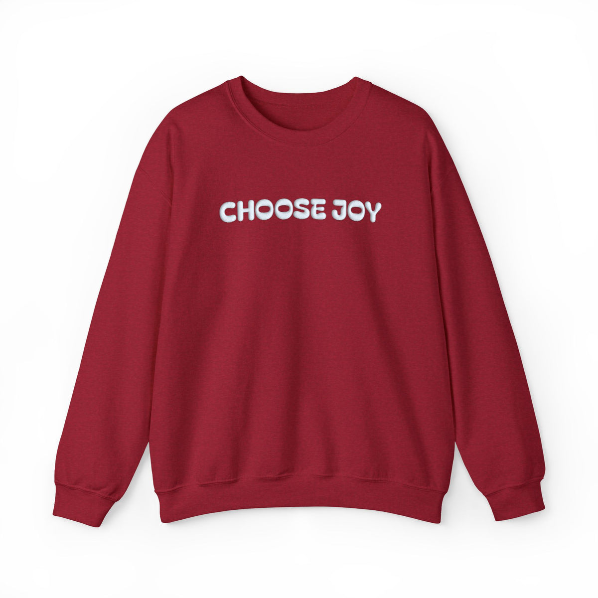 CHOOSE JOY Puff Print Sweatshirt, Inspirational Crewneck, Positive Quote Sweatshirt, Raised Print Shirt, Gift for Her, Cozy Graphic Pullover