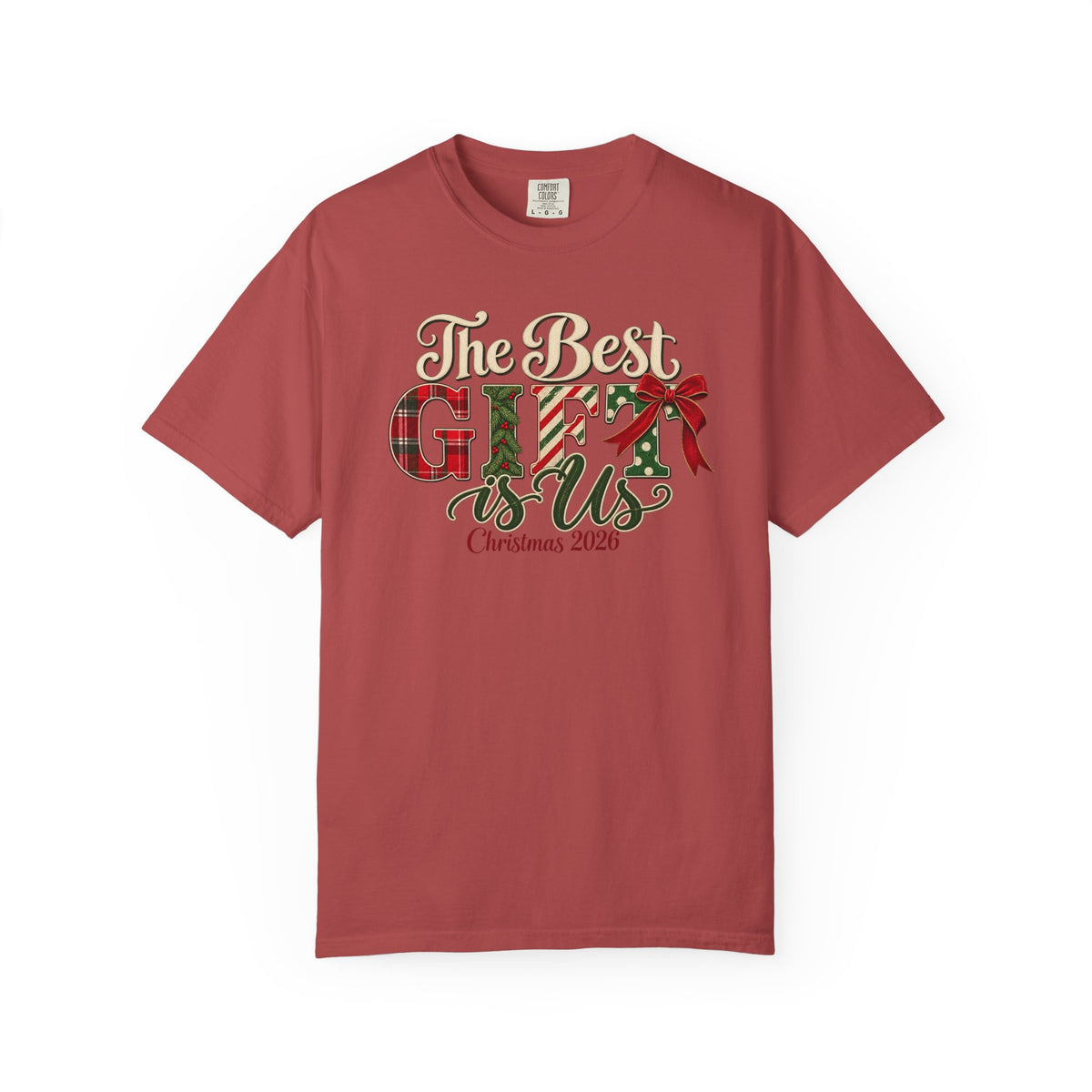 Matching Family Christmas Shirts 2026, The Best Gift Is Us, Vintage Christmas Comfort Colors Tee, Family Holiday Photo Outfits