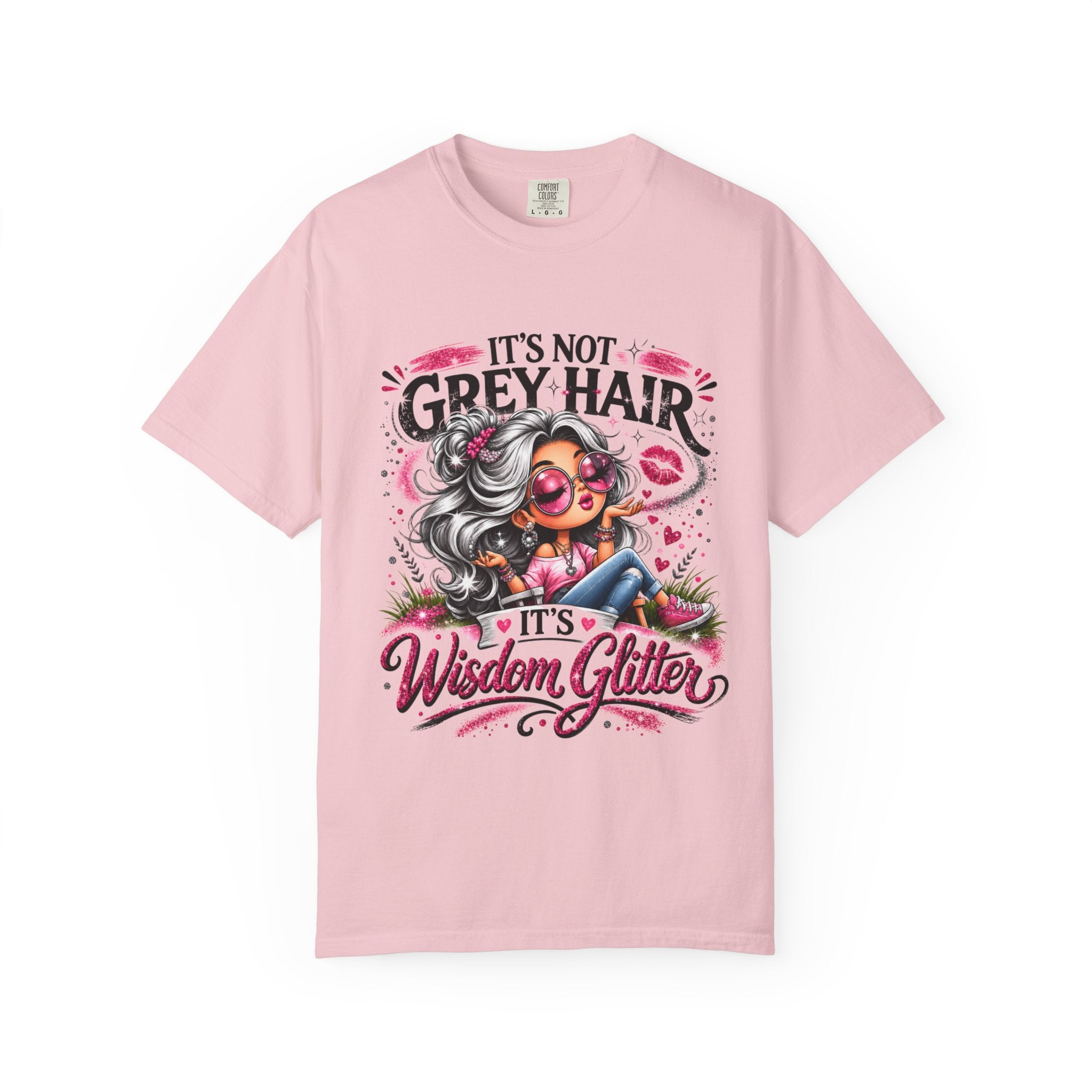 T-Shirt Its Not Grey Hair Its Wisdom Glitter Graphic Tee