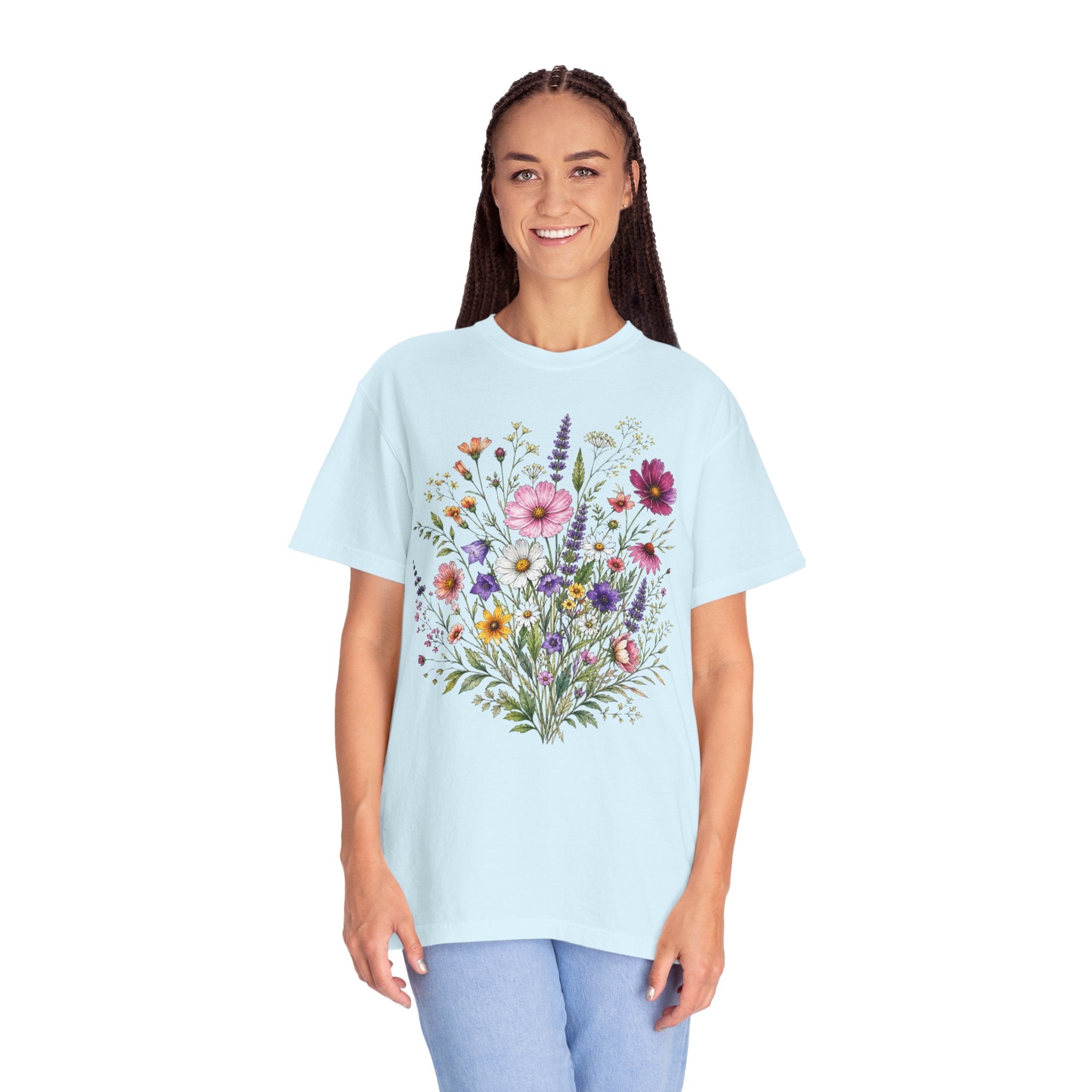 Floral Bouquet T Shirt Wildflower Garden Graphic Tee