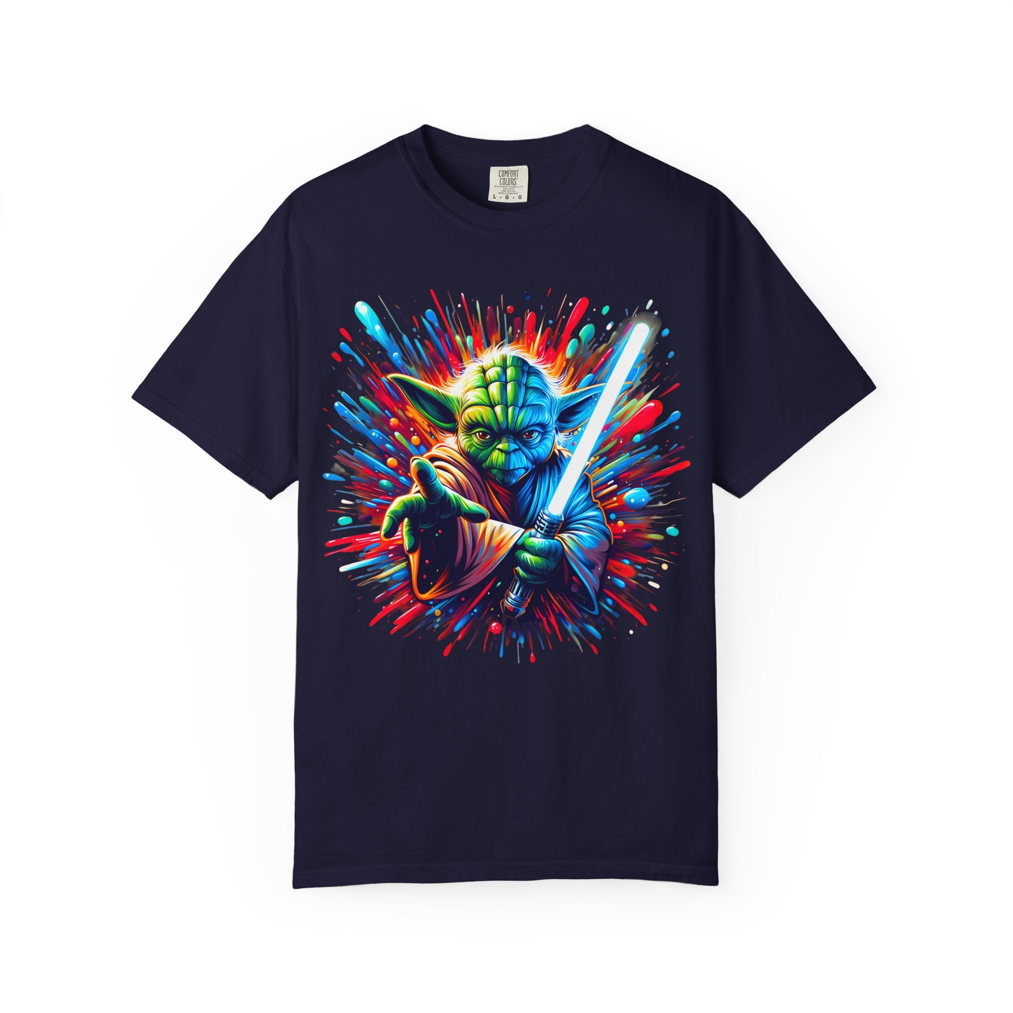 Galaxy Warrior T Shirt Color Splash Lightsaber Art