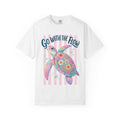 T-Shirt Go With The Flow Floral Sea Turtle Graphic Tee